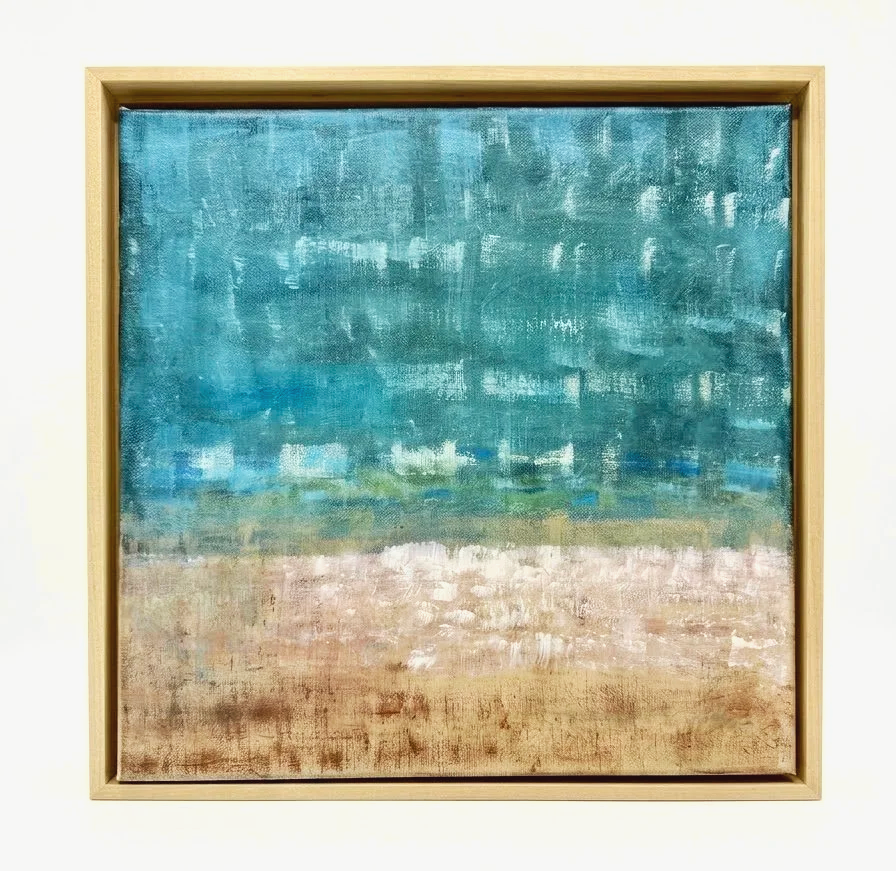 Tidal Memory | Acrylic on 12"x12" canvas in maple floating frame
NFS
