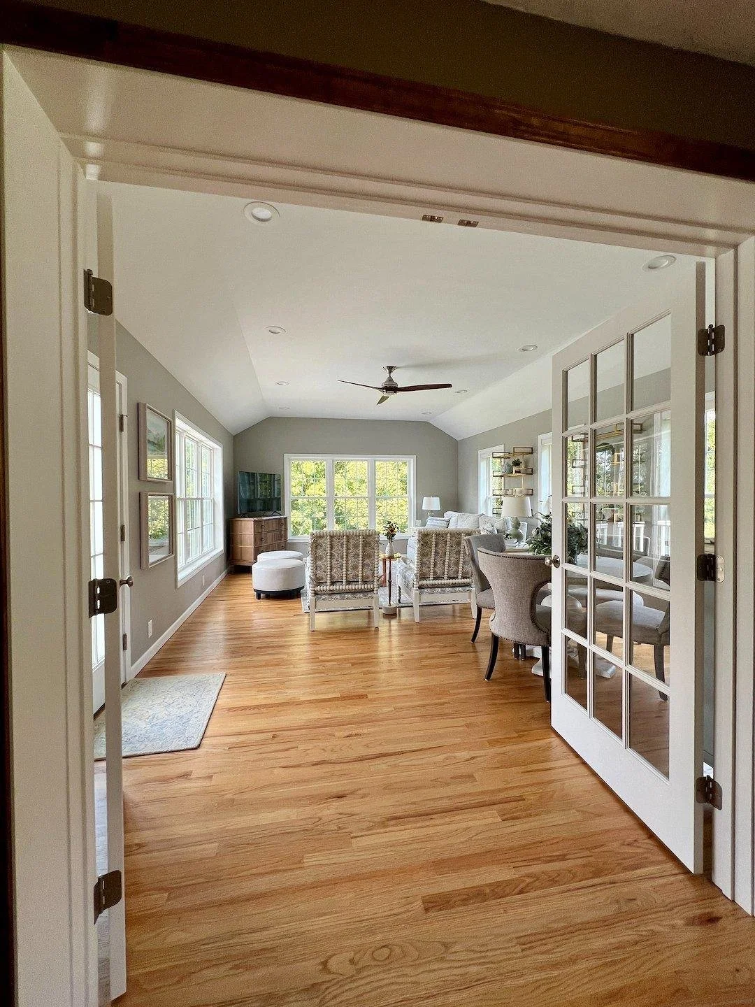 Interior remodeling project in DFW by Gold Oak Remodeling with open-concept living space and natural lighting.
