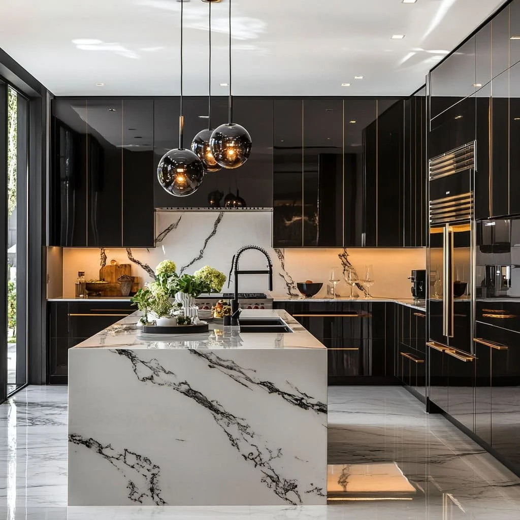 A-luxurious-kitchen-features-high-gloss-ebony-cabinets-with-integrated-handles-creating-a-sleek-and-sophisticated-atmosphere.jpg