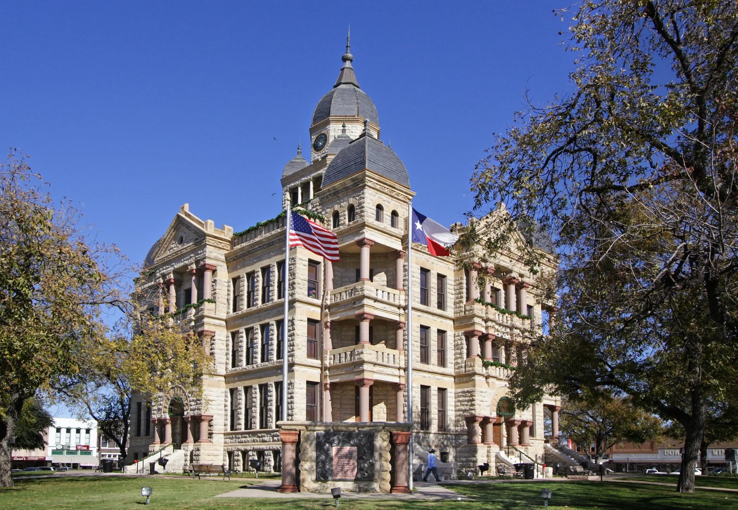 Historic Denton County courthouse and town square