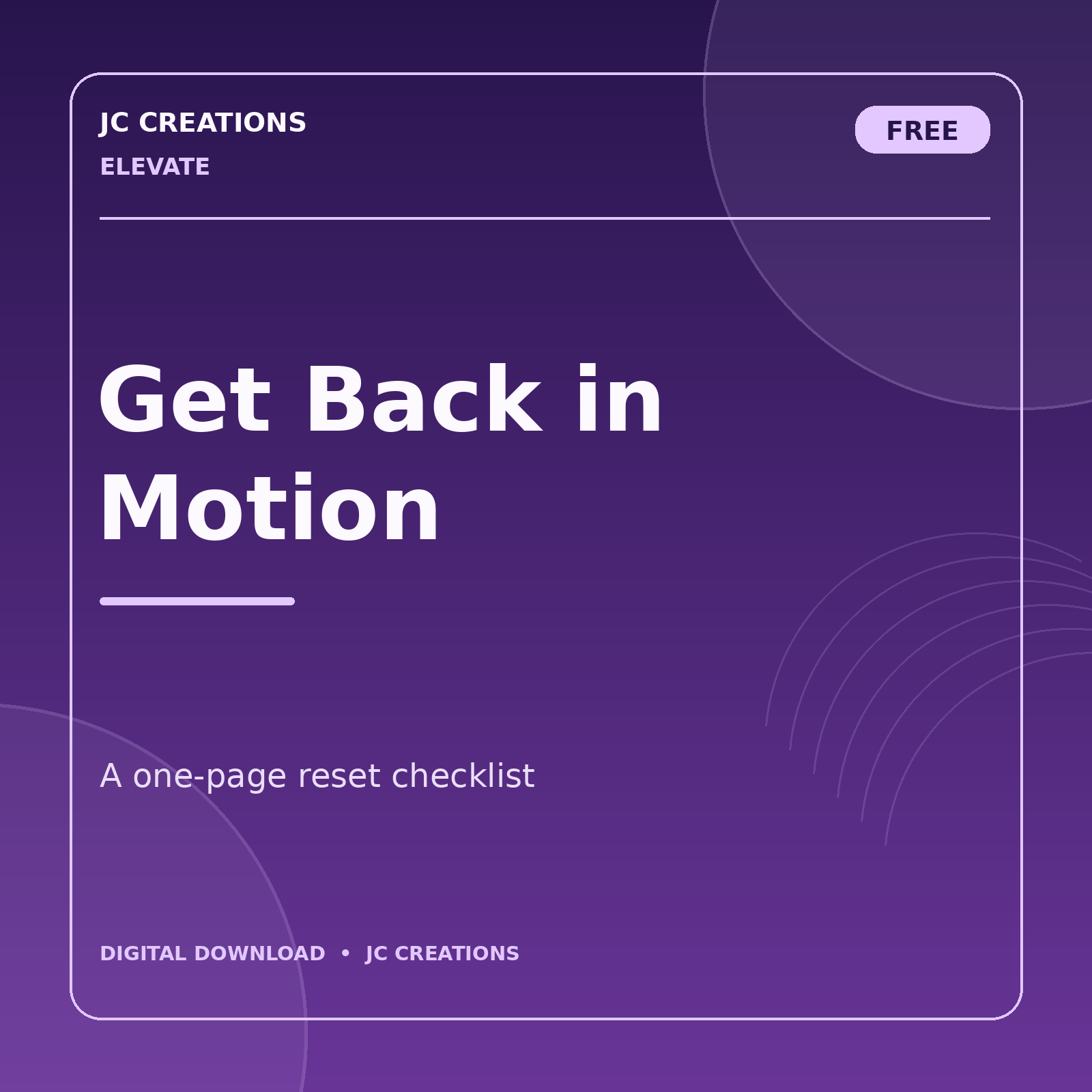 Get Back in Motion - Free Checklist
