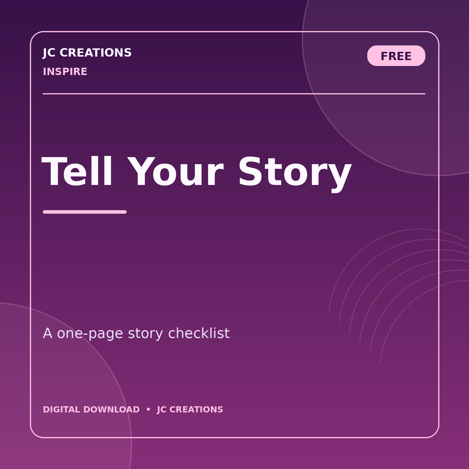 Tell Your Story - Free Checklist