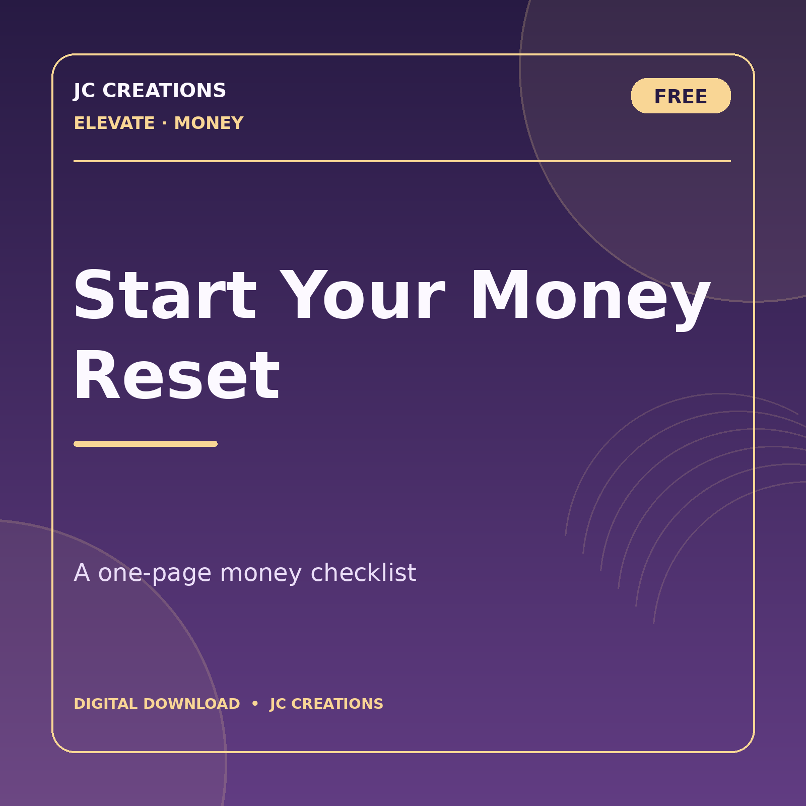 Start Your Money Reset - Free Checklist