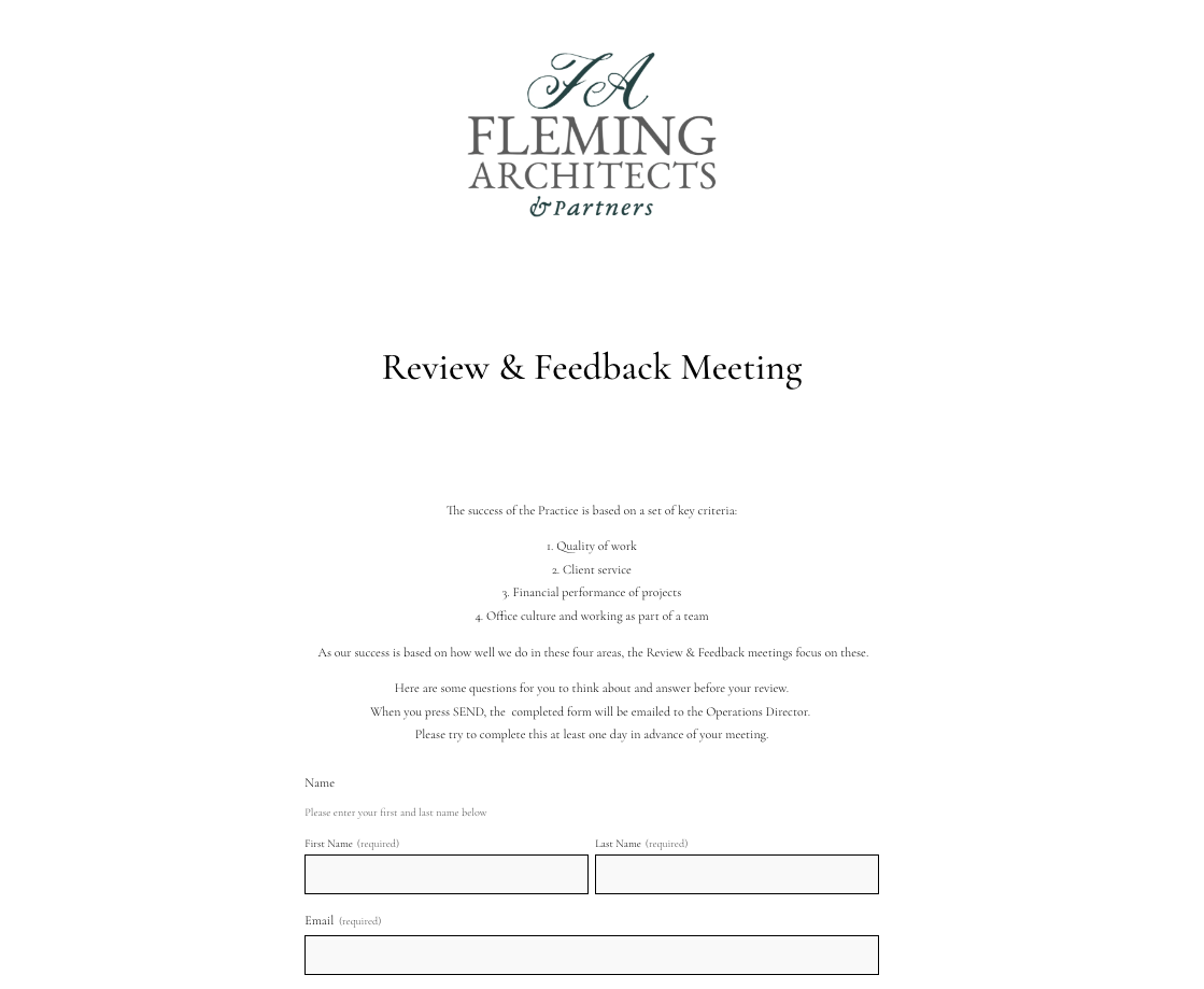 Internal comms - online form