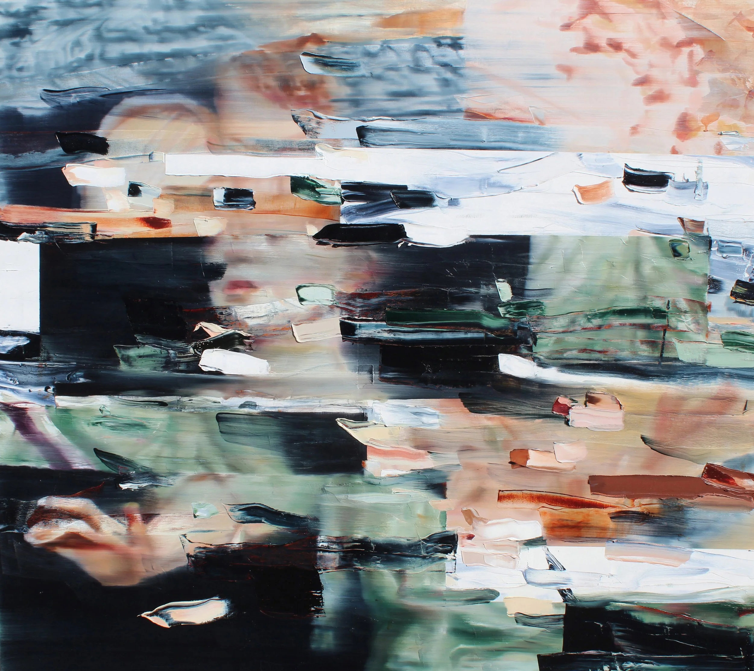 Twofold, 2016, oil and acrylic on canvas, 60" x 68" 