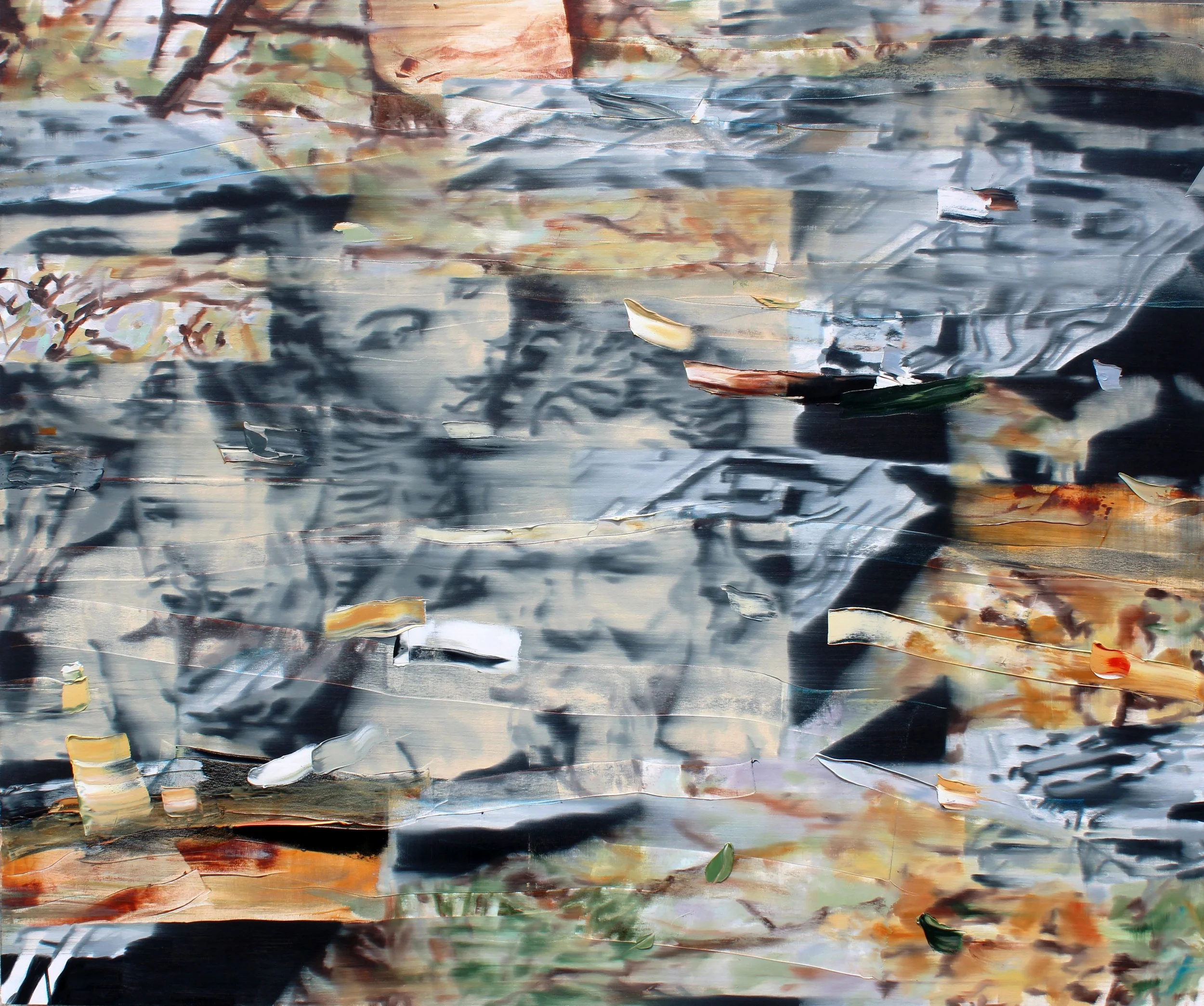 In The Woods, 2015, oil and acrylic on canvas, 60" x 72" 