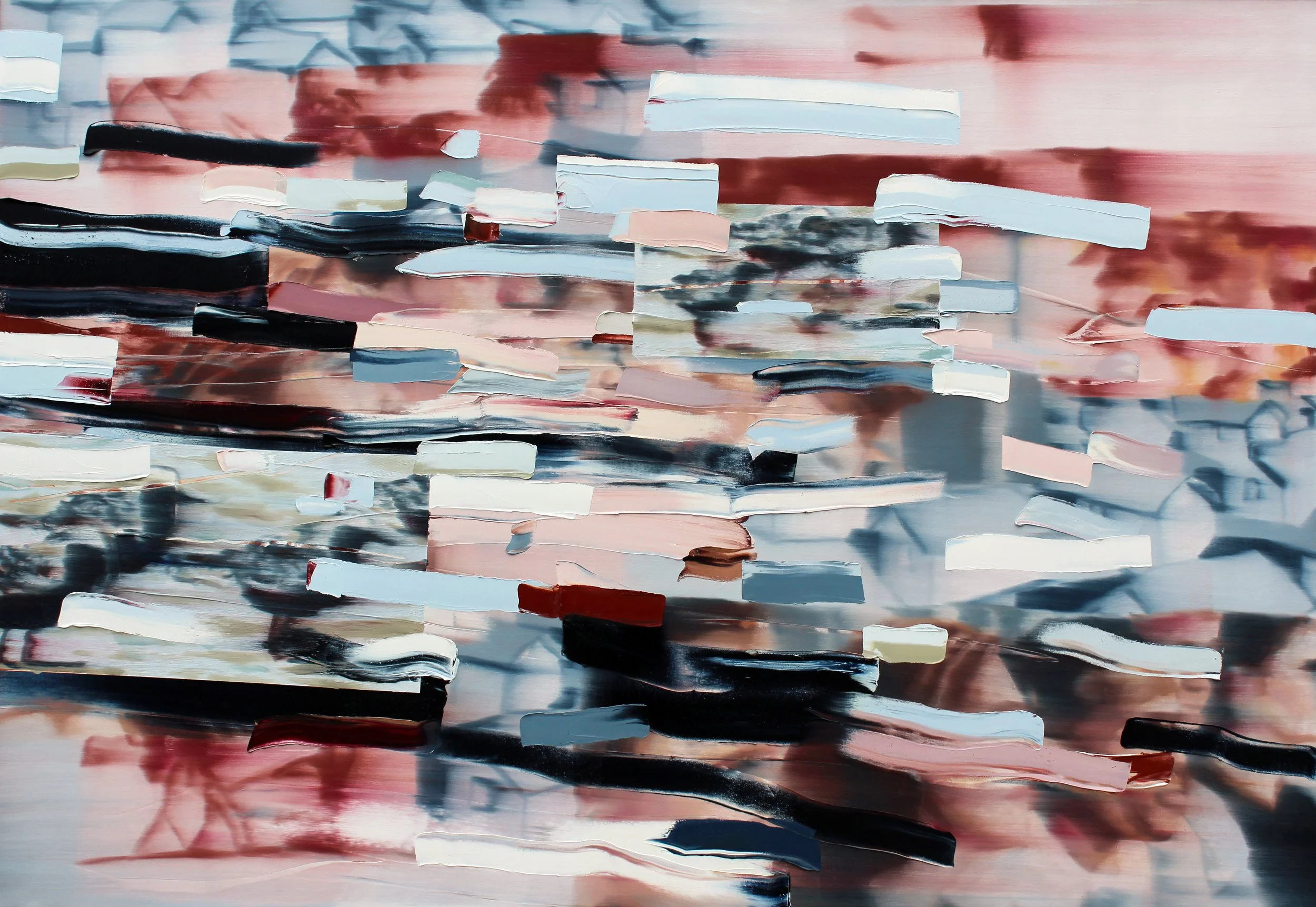 Fragments, 2025, oil on canvas, 50" x 72"