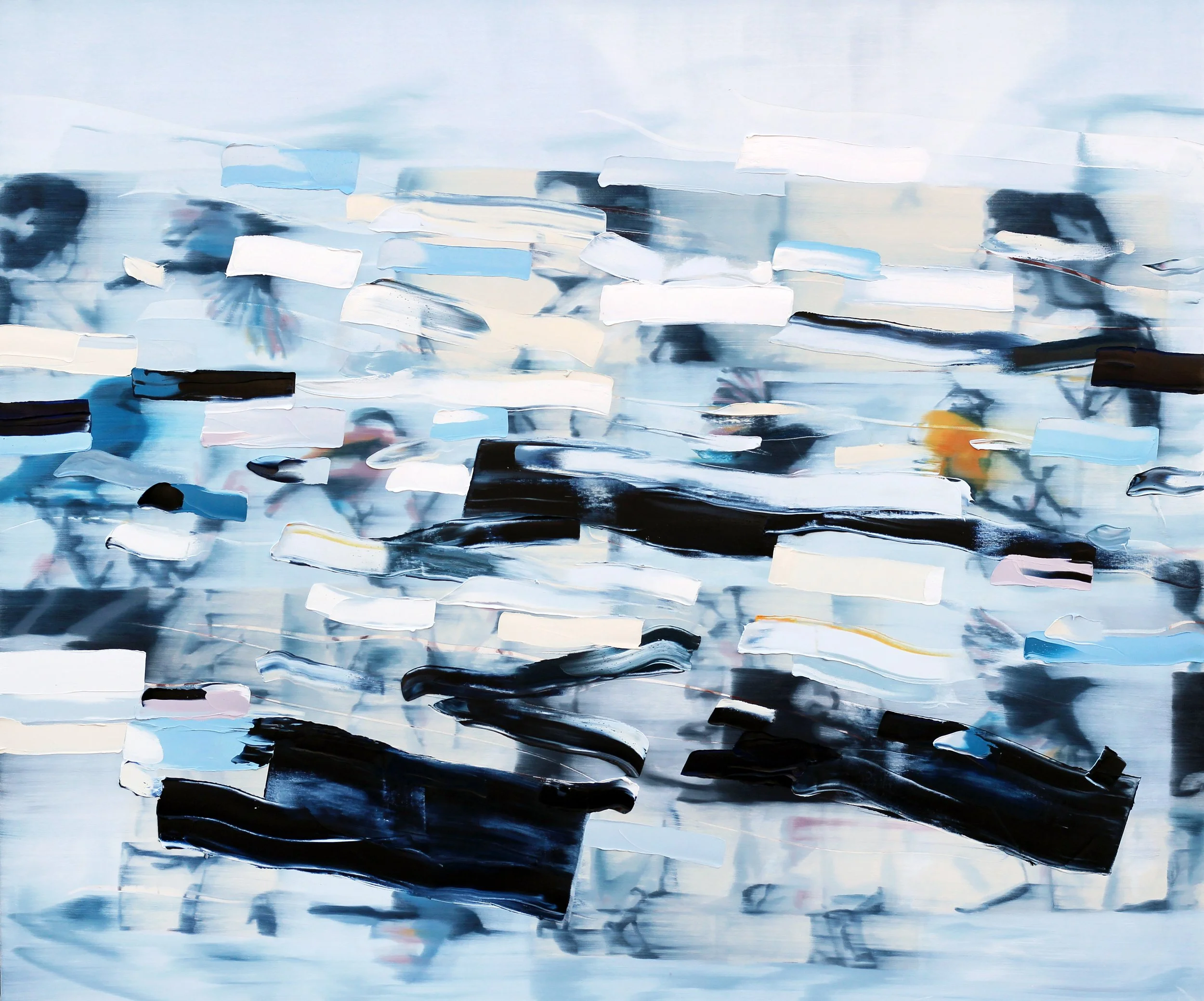To Flying Birds, 2026, oil on canvas, 60" x 72"