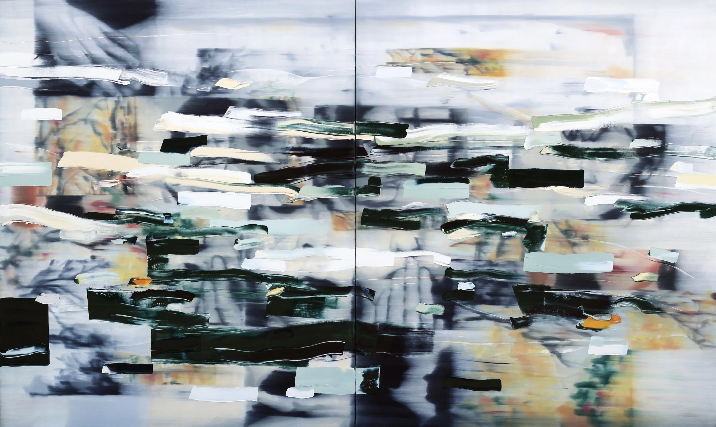 An Overview, 2026, oil on canvas, 72" x 120" (diptych)
