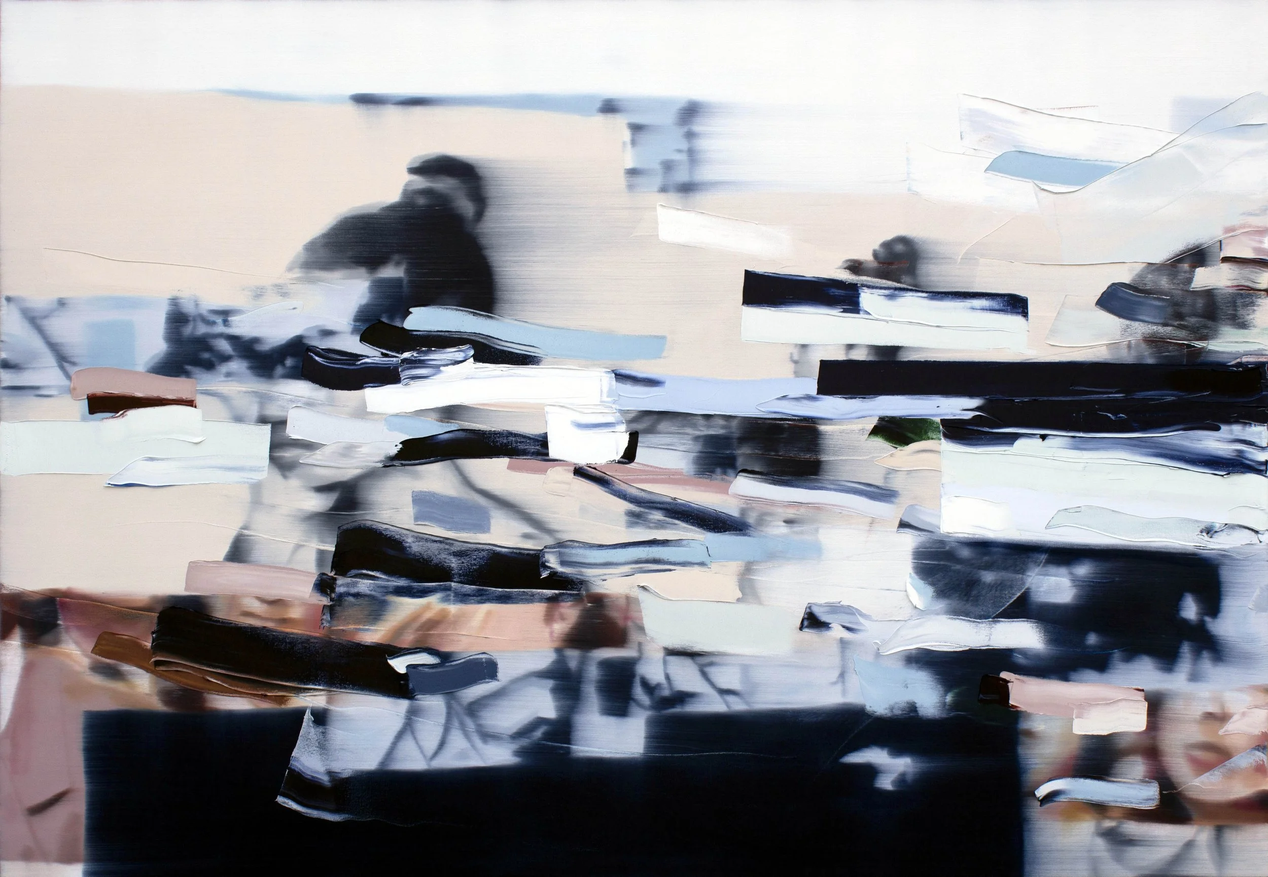 Sifting 2021, oil on canvas, 50” x 72”