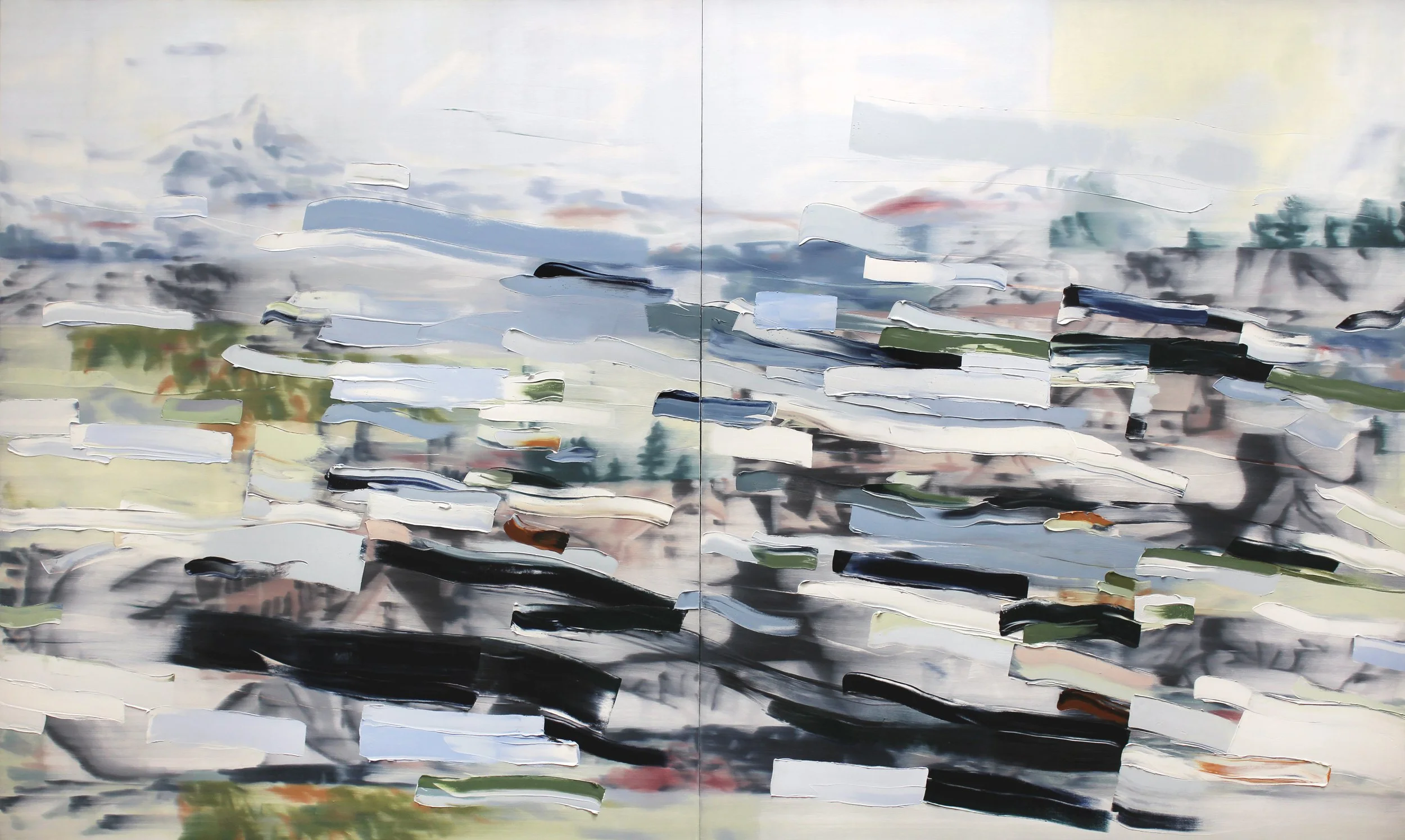 The Only Constant, 2025, oil on canvas, 72" x 120" (diptych)
