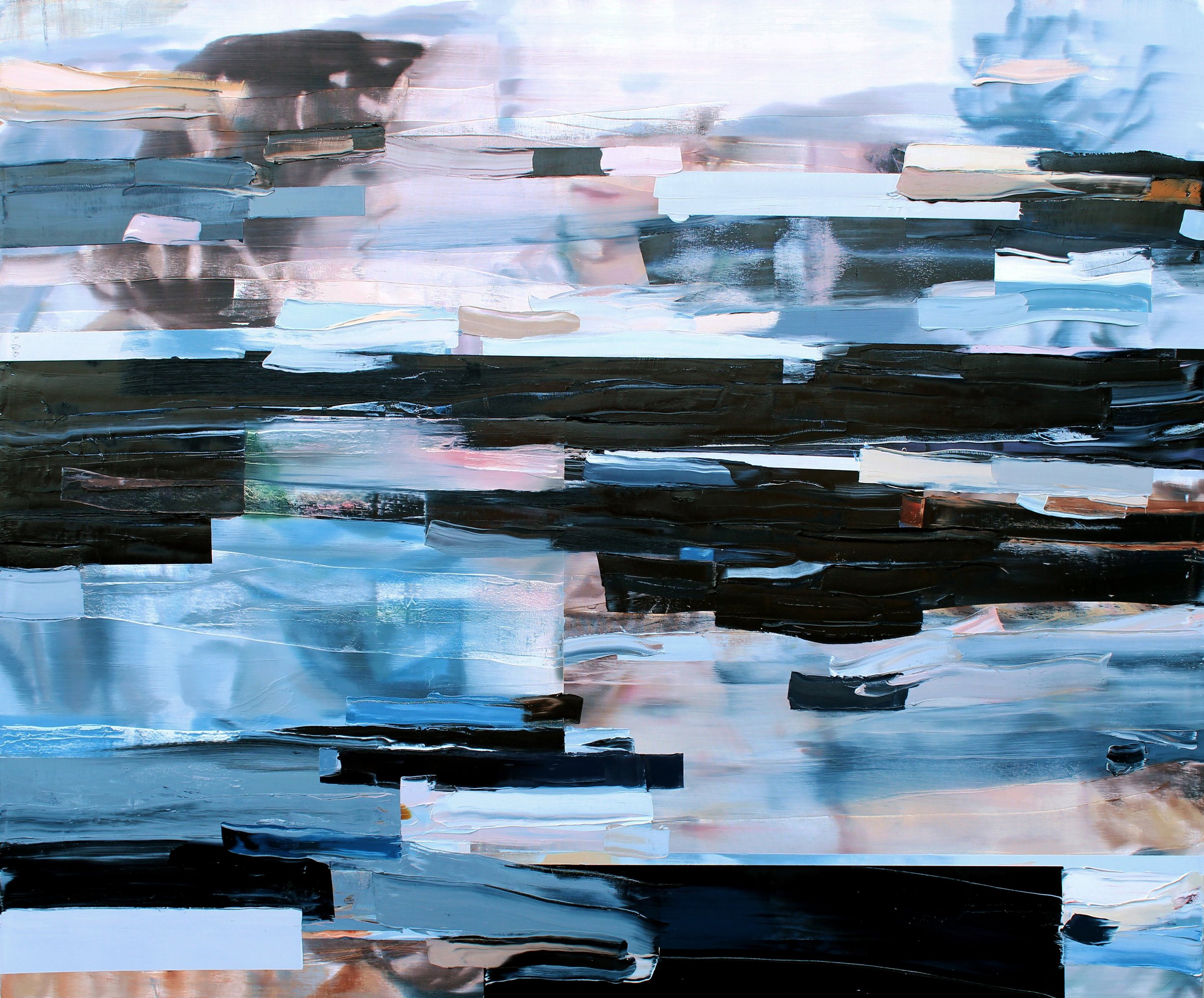 Between Us, 2016, oil and acrylic on canvas, 60" x 72" 