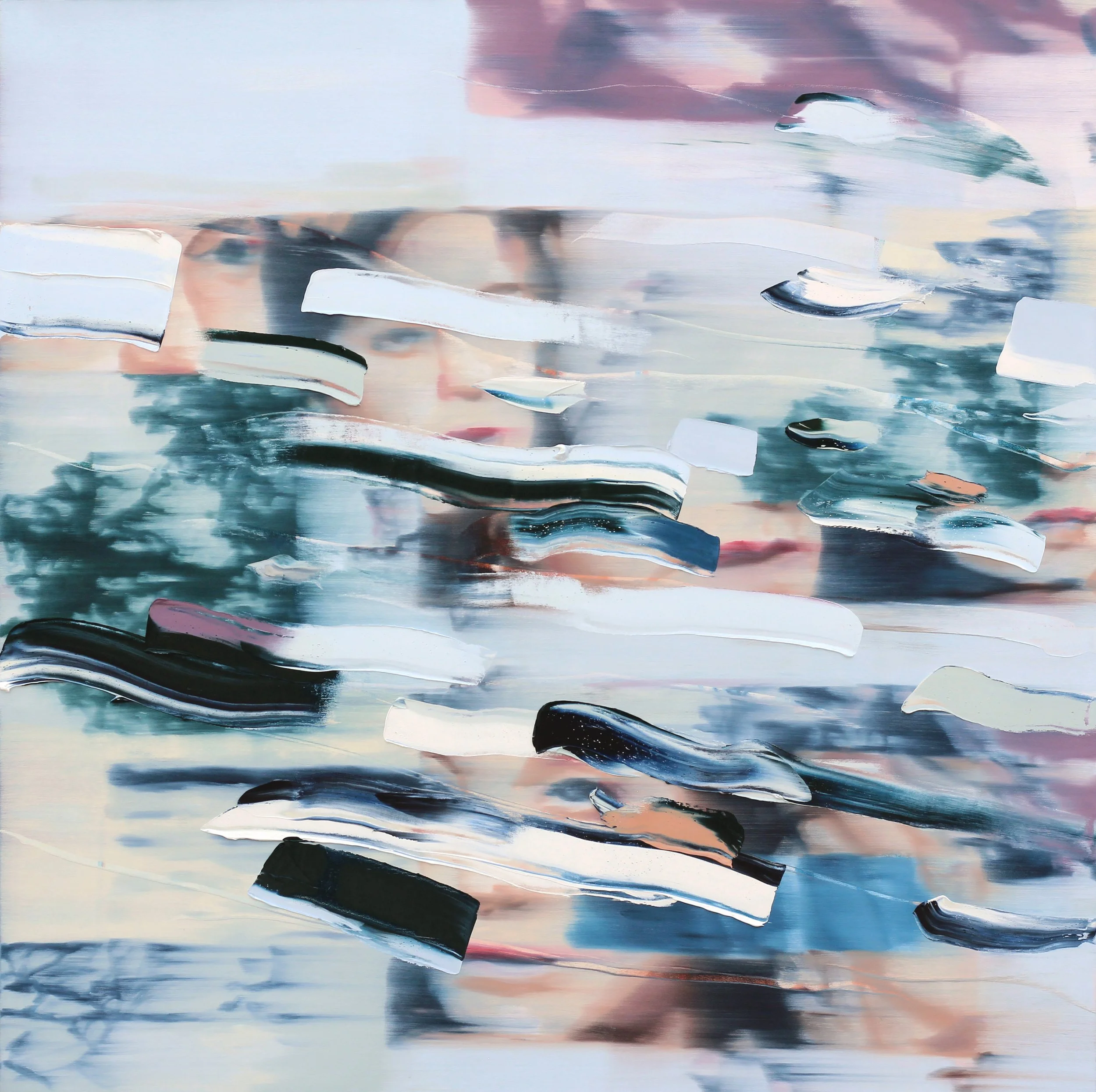 Obliquely, 2026, oil on canvas, 40" x 40"