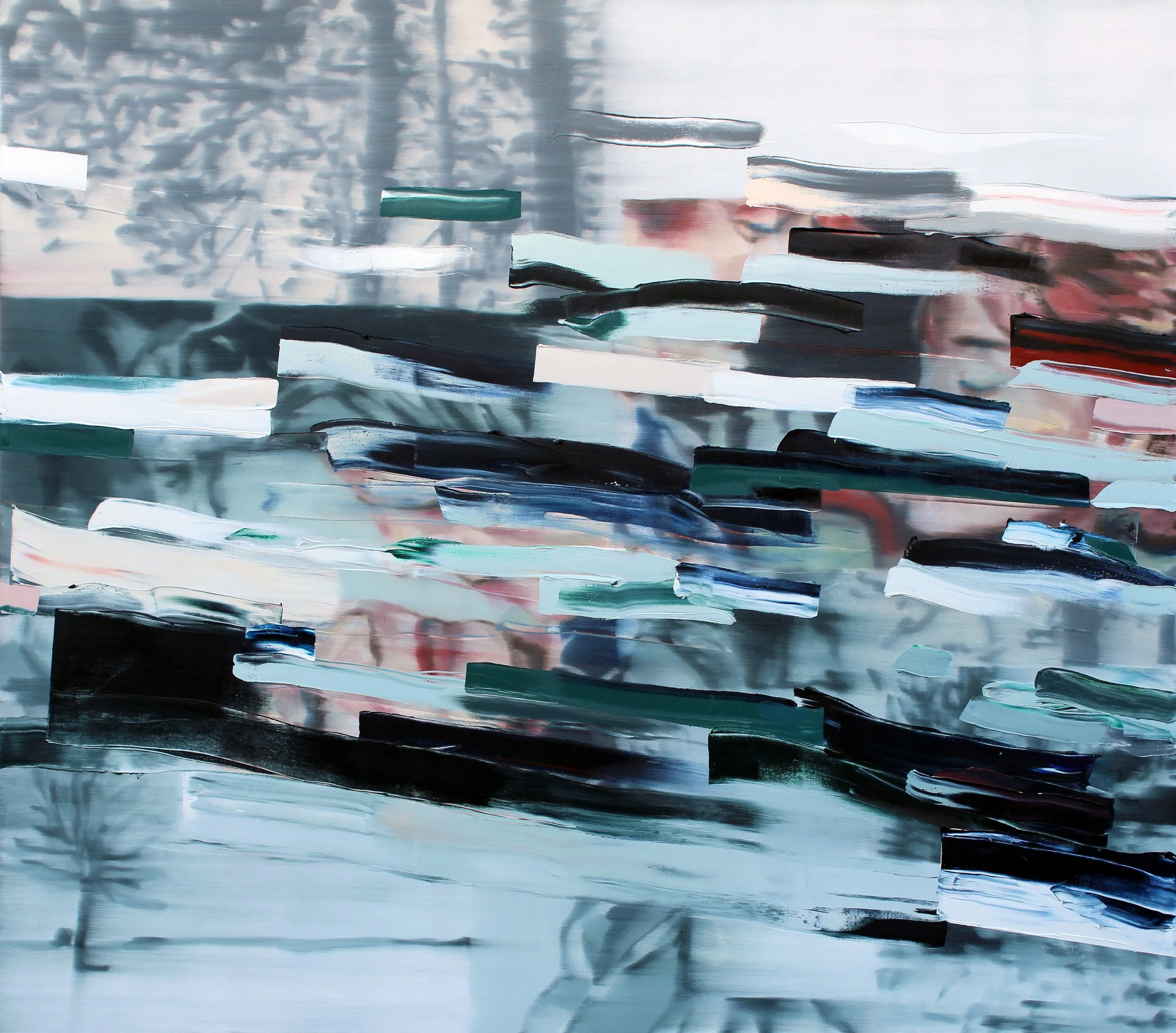 Through The Fingertips, 2022, oil on canvas, 60" x 68" 