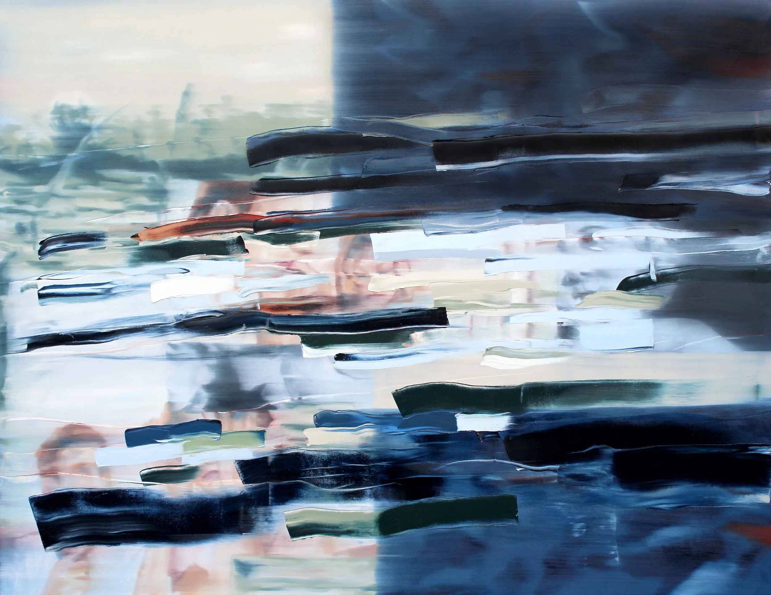 Traces, 2022, oil on canvas, 60" x 78" 