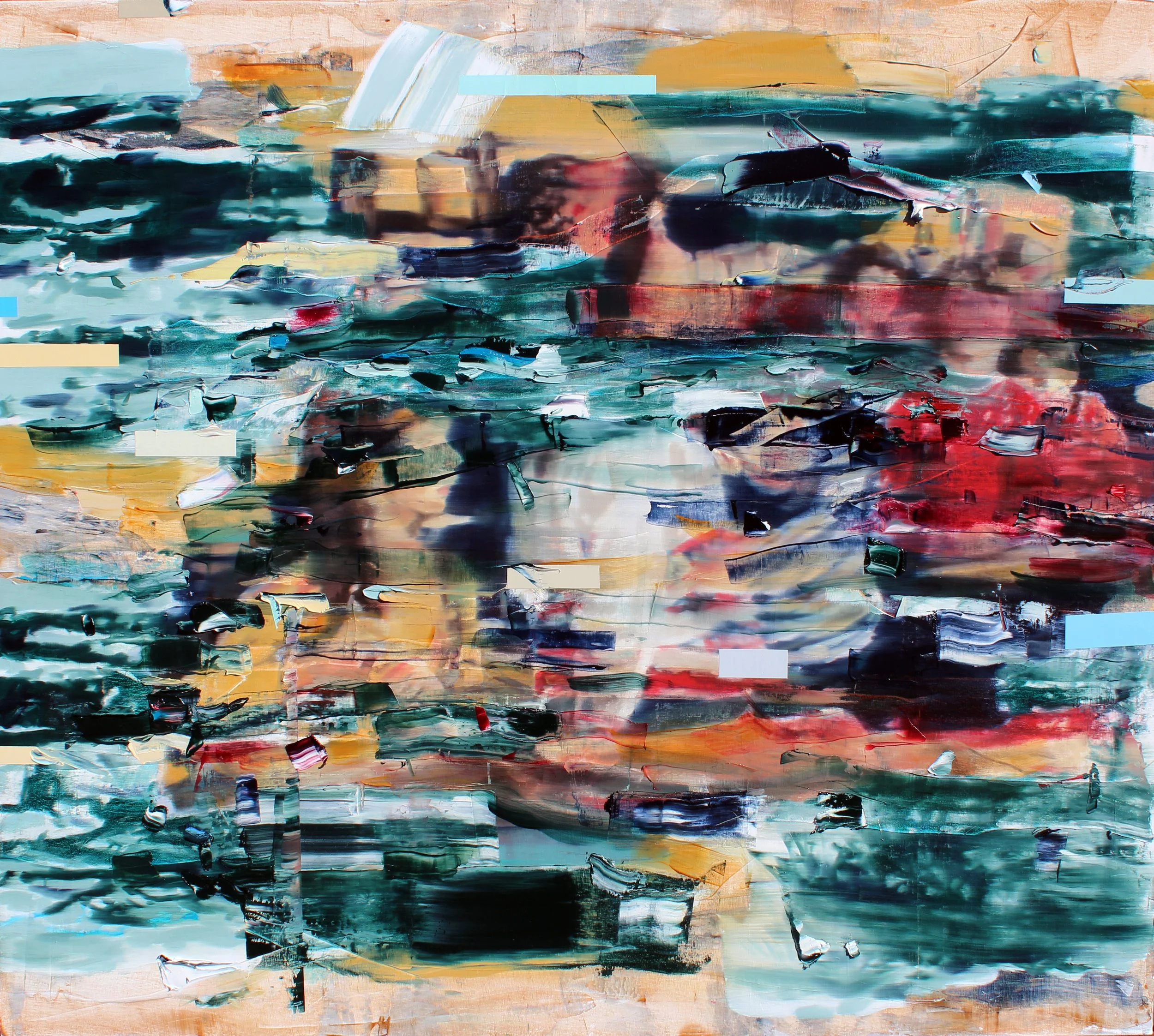 Fellow Travelers, 2013, oil and acrylic on canvas, 60" x 68"
