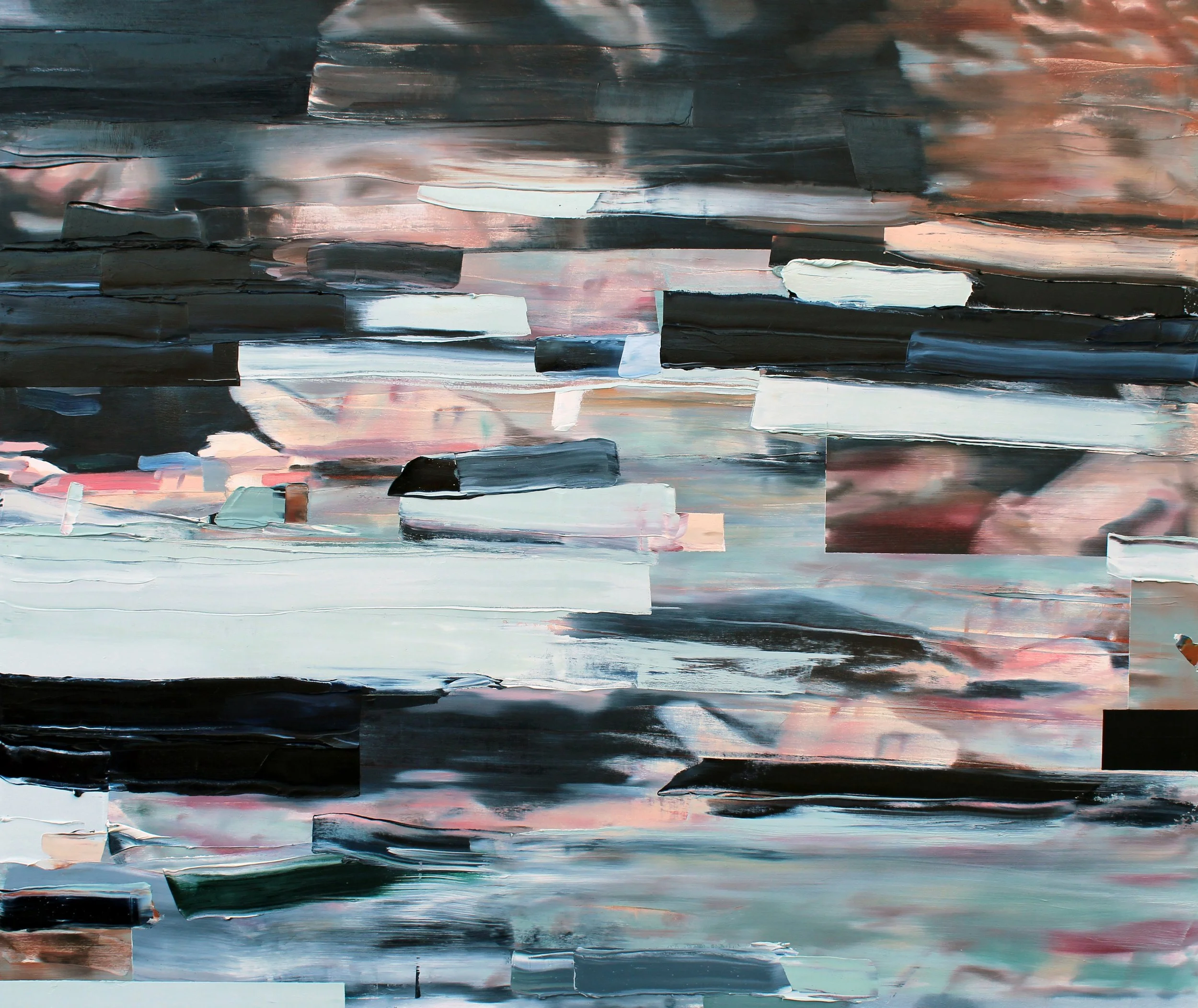 Floating, 2016, oil and acrylic on canvas, 40" x 48" 