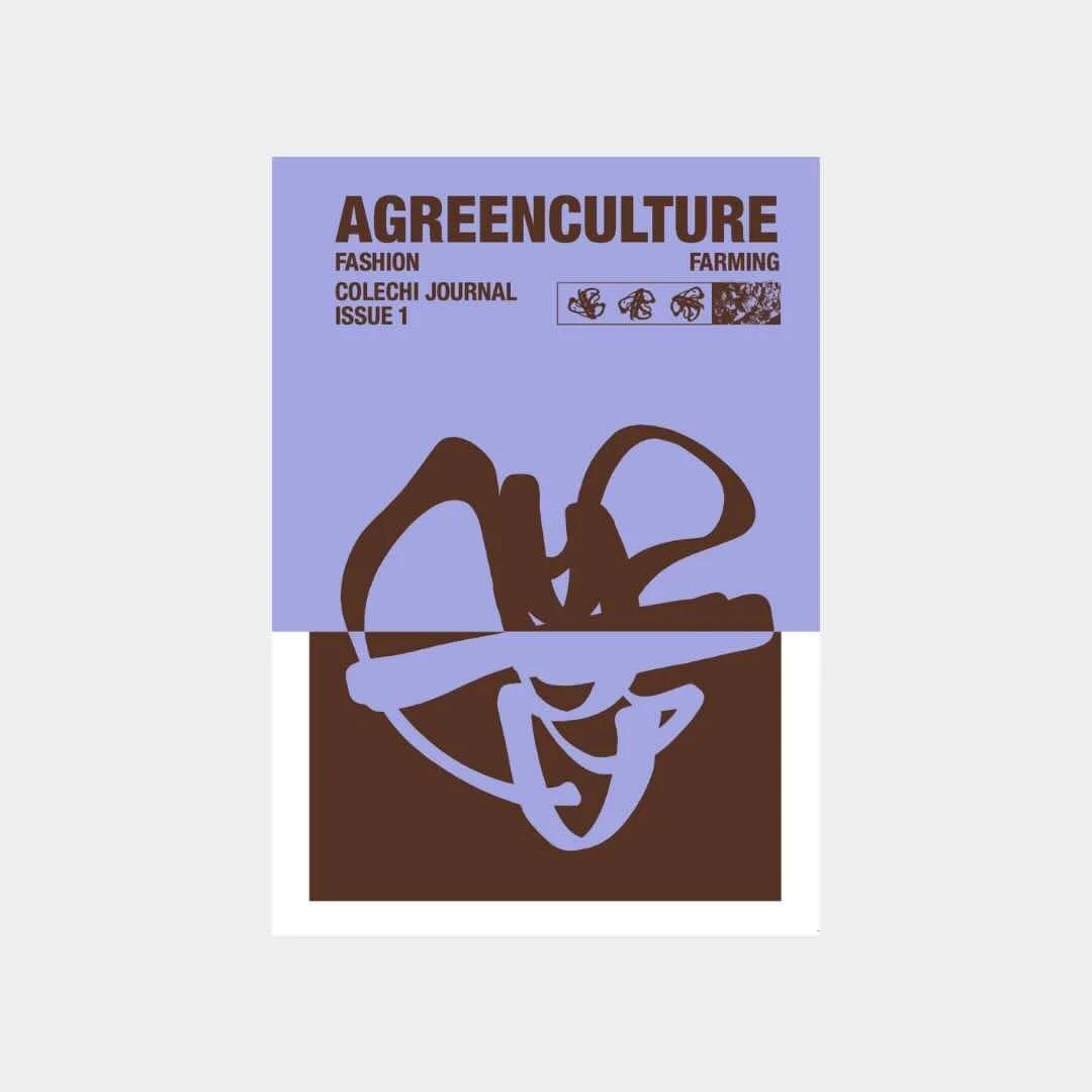 Cover of Agrenculture magazine with illustrated face of a person wearing glasses, text indicating issue 1, and topics of fashion and farming.