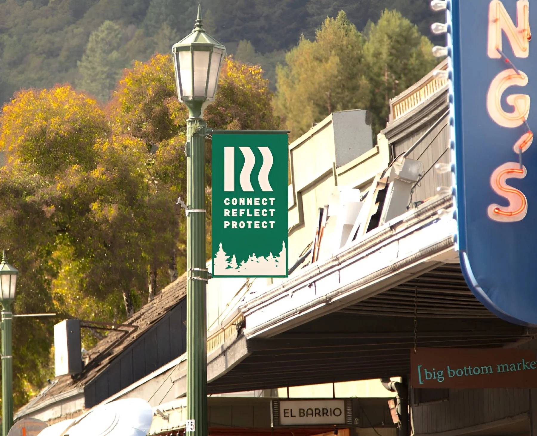 Connect reflect protect sign banner