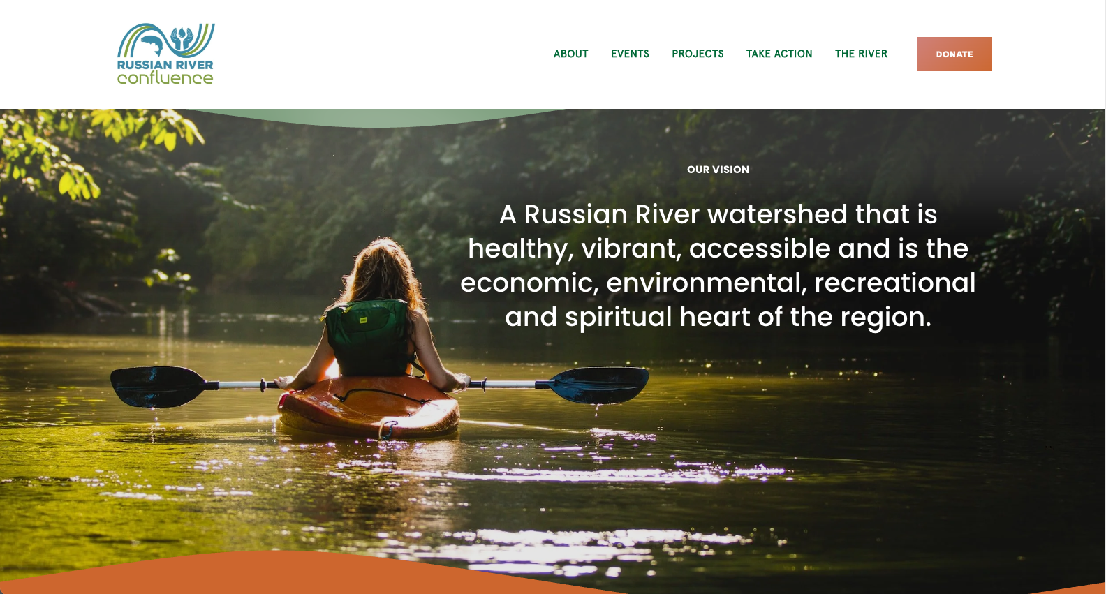 Screen grab of the Russian river website homepage