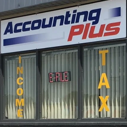 Accounting Plus income tax and e-file signage, Lincoln Park MI
