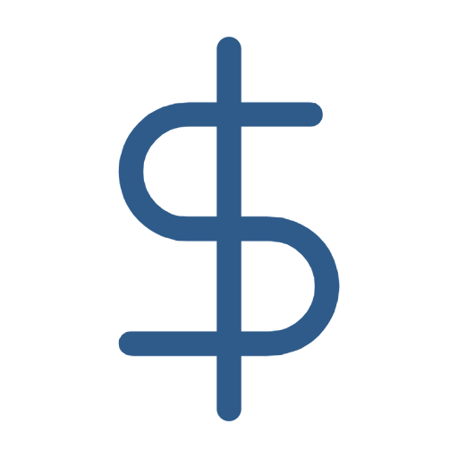 Blue Line drawing Dollar Sign