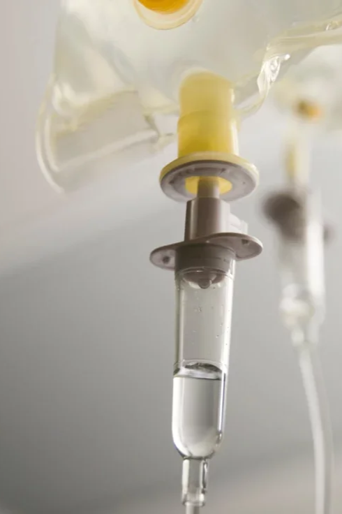 IV therapy infusion bag at Southwest Aesthetics+ in Lawton, OK