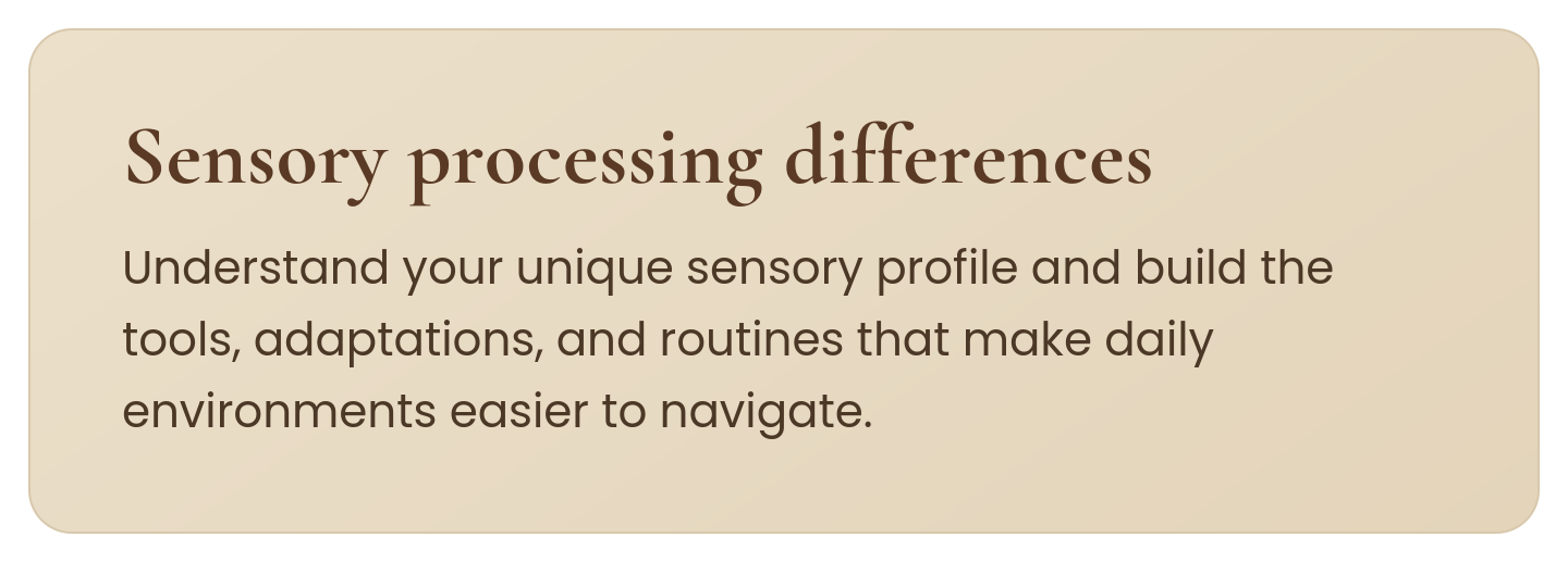 Sensory processing differences, an area occupational therapy can help with