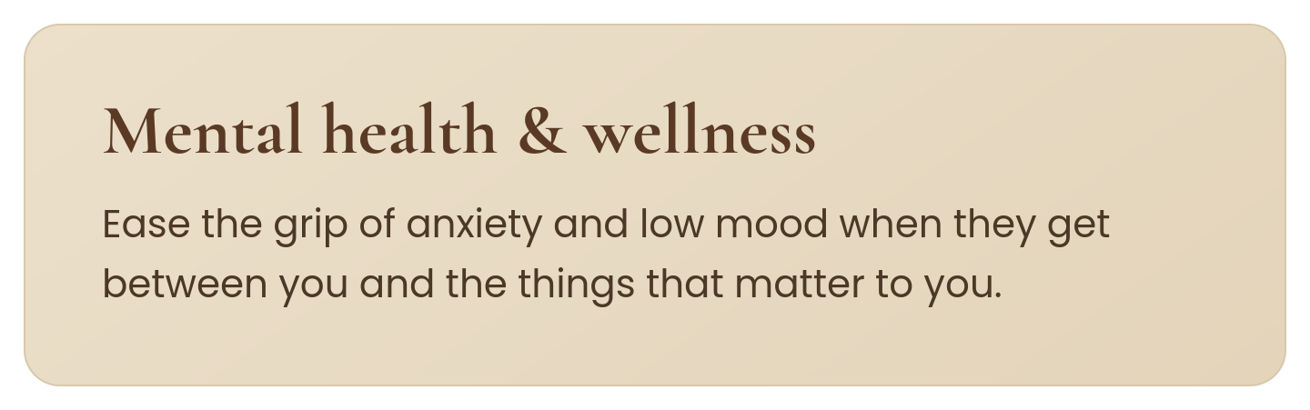 Mental health and wellness, an area occupational therapy can help with.