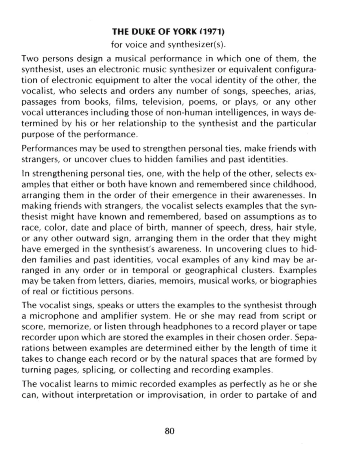 THIS SATURDAY at the @elasticarts 8th annual benefit, Infrathin (Whitney Johnson &amp; Lula Asplund) will perform Alvin Lucier&rsquo;s &ldquo;THE DUKE OF YORK&rdquo; for voice and synthesizer (s) 1971 (pictured above with an excerpt from Chambers: Sc