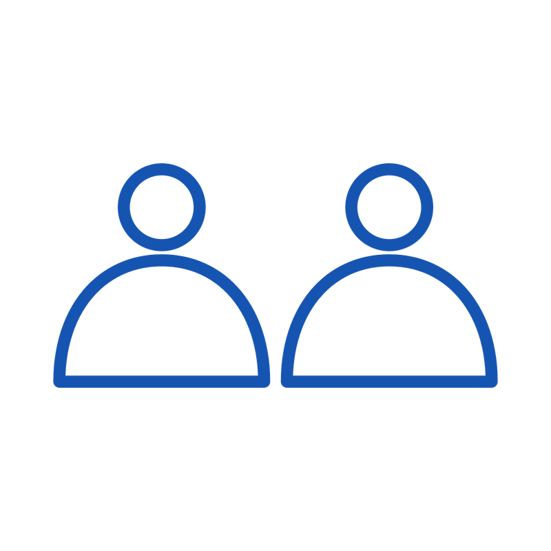 Icon of two people representing Maverick HQ's audience research and brand positioning process.