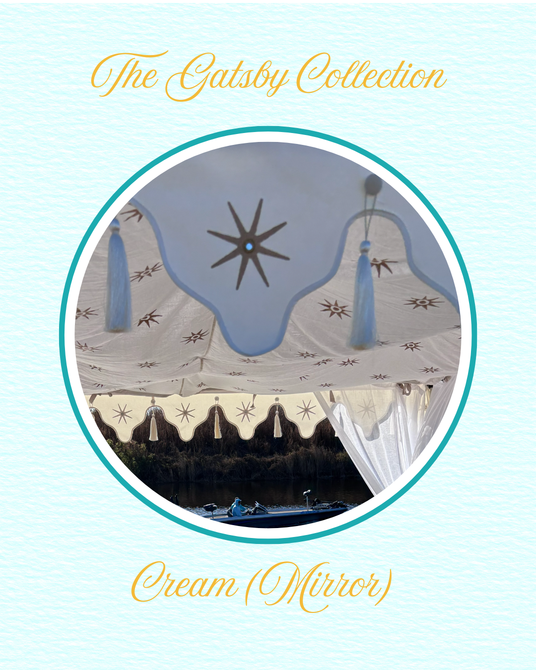 The Cream Valance (with mirror embroidery)
