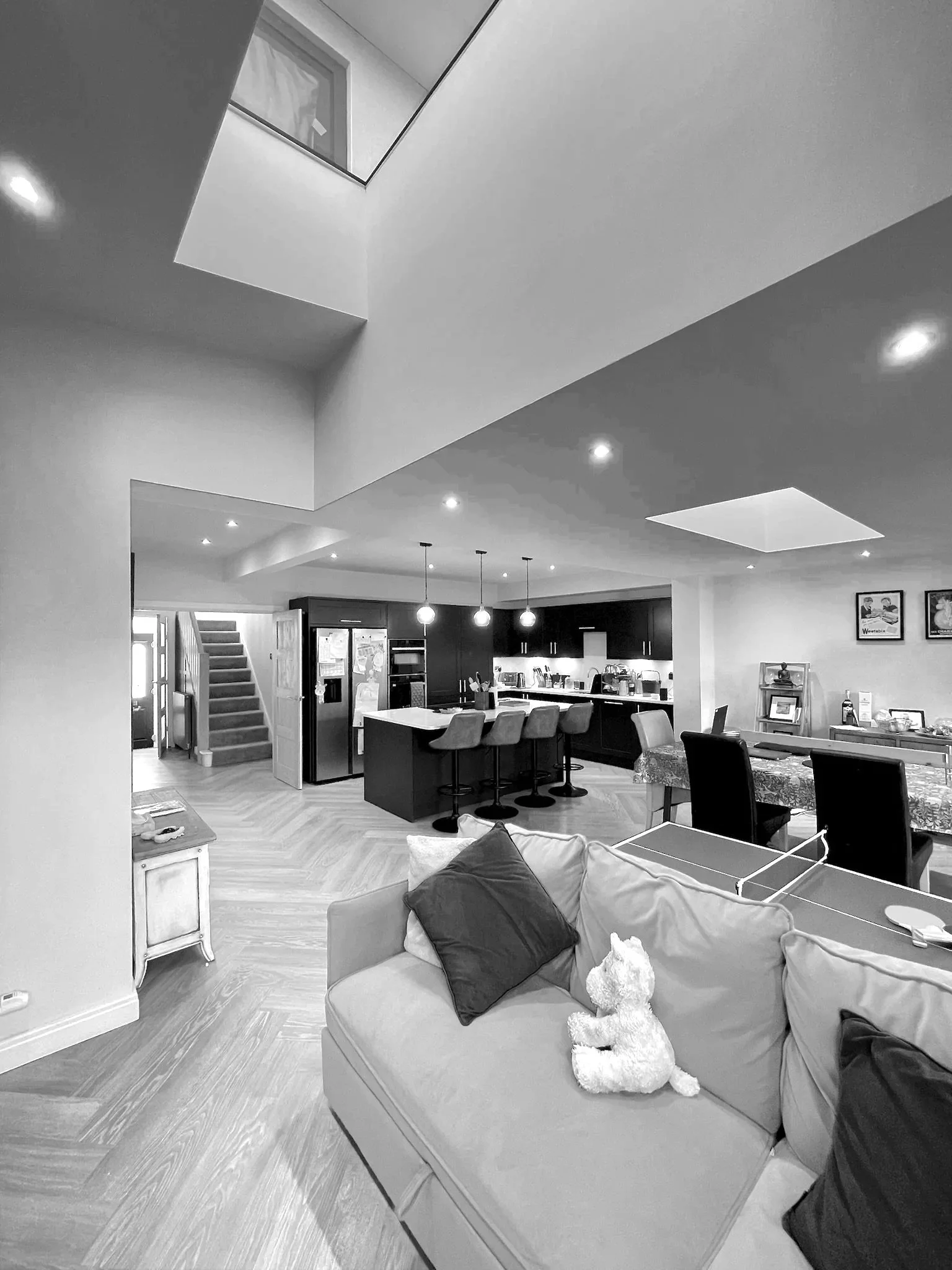 Open plan kitchen diner & snug with dual form roof, Sheffield