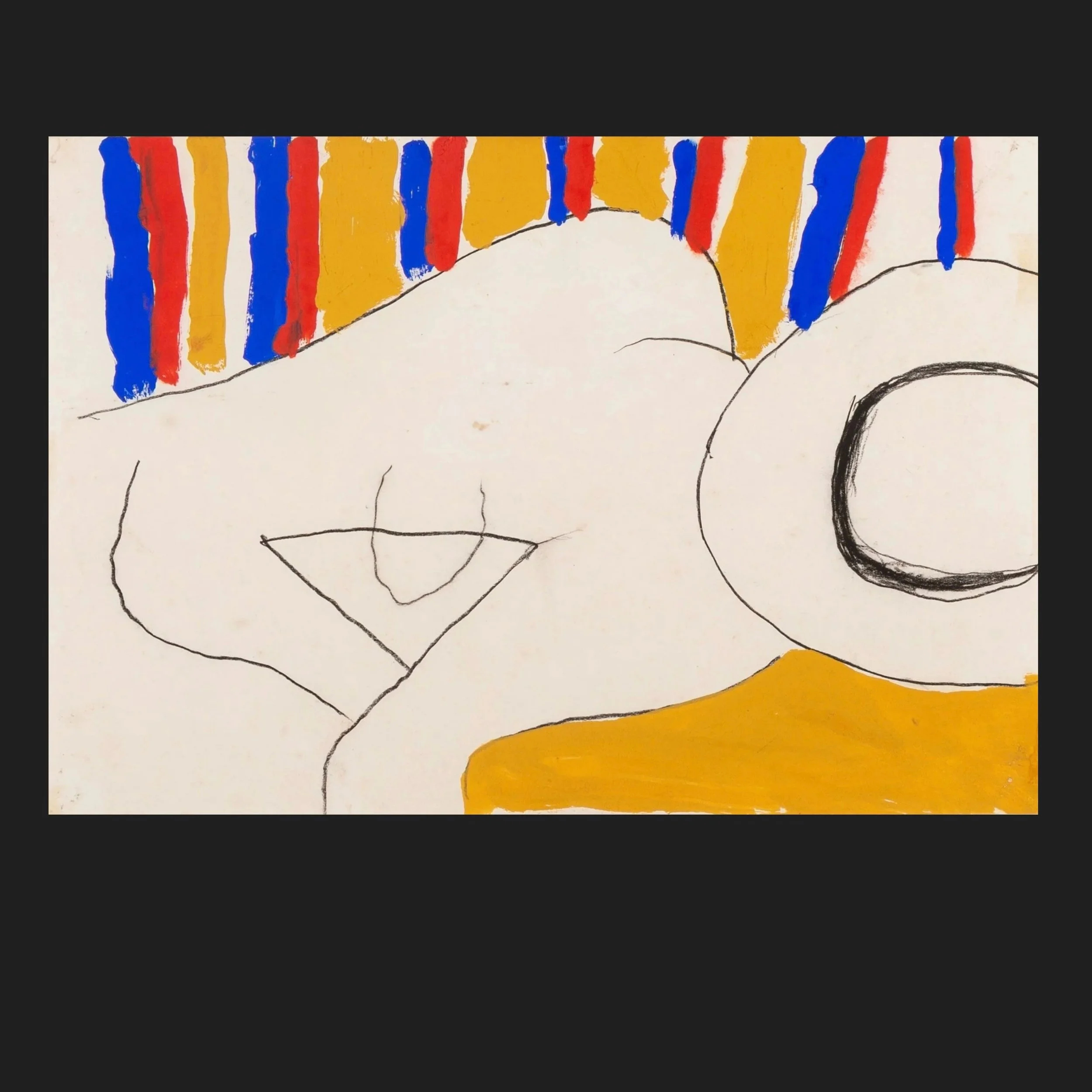 I&rsquo;m so drawn to these two paintings. They make me wonder how such seemingly simple lines and colour can hold so much, so I did a little digging. They are among the last Roger Hilton ever made, both a distillation and a release.

Hilton called d