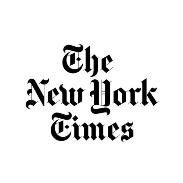 The New York Times logo in black gothic font on a white background.