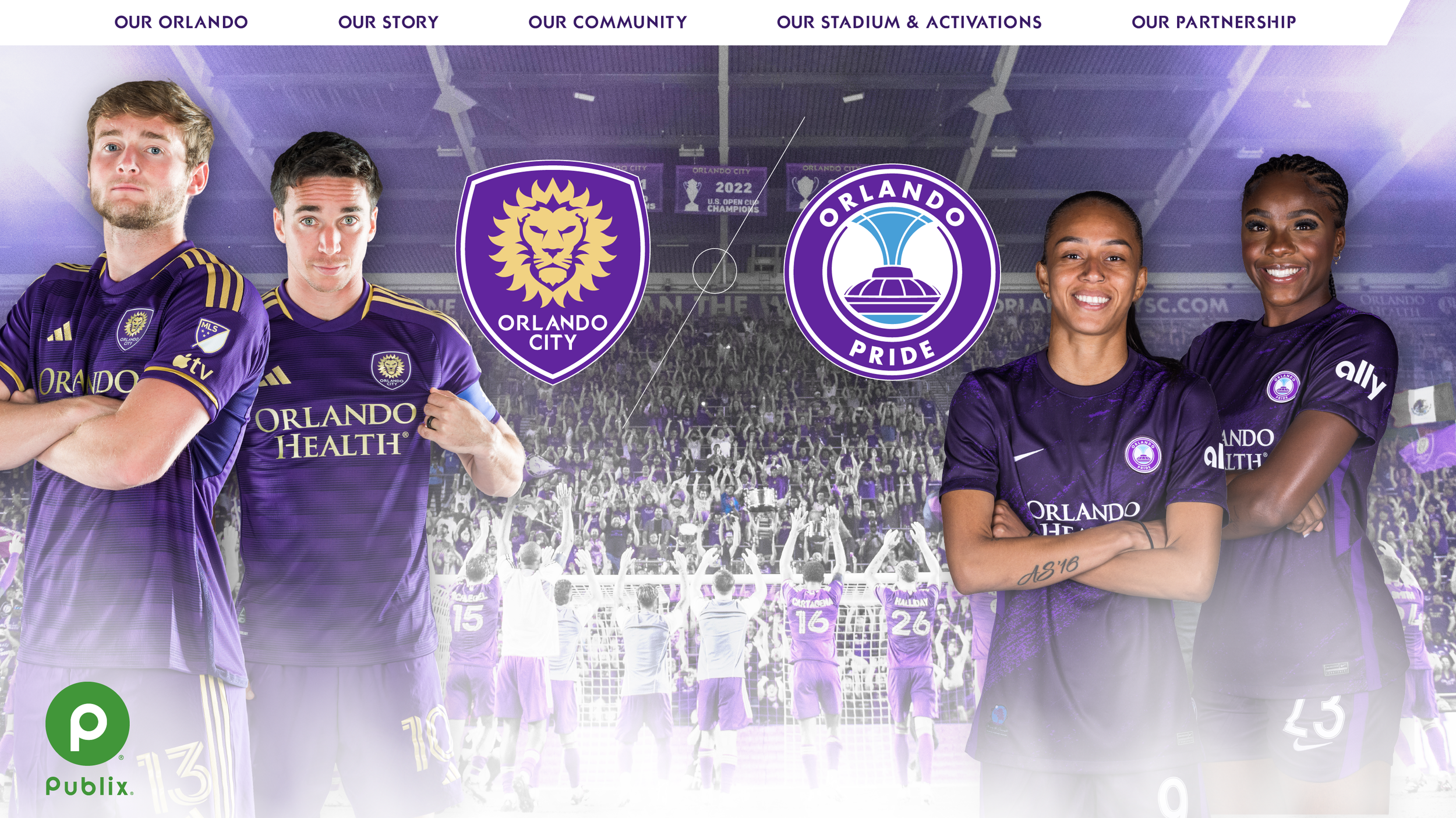 Orlando City / Orlando Pride Website Homepage Mockup