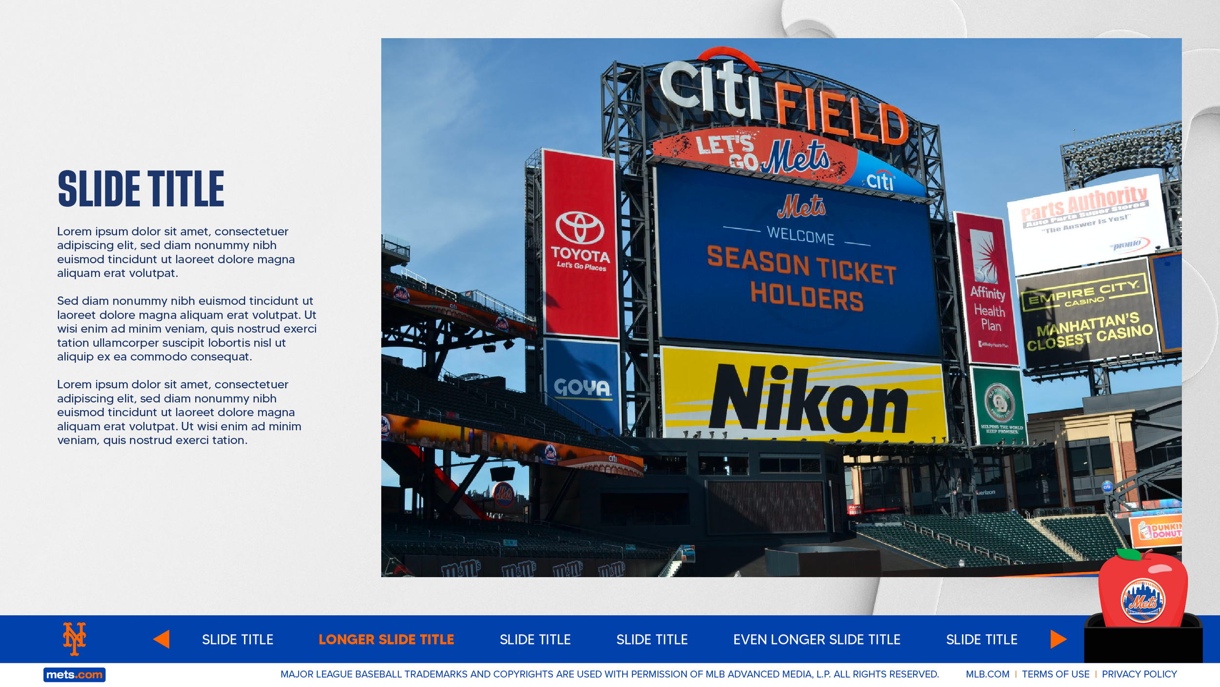 New York Mets Website Content Page Mockup