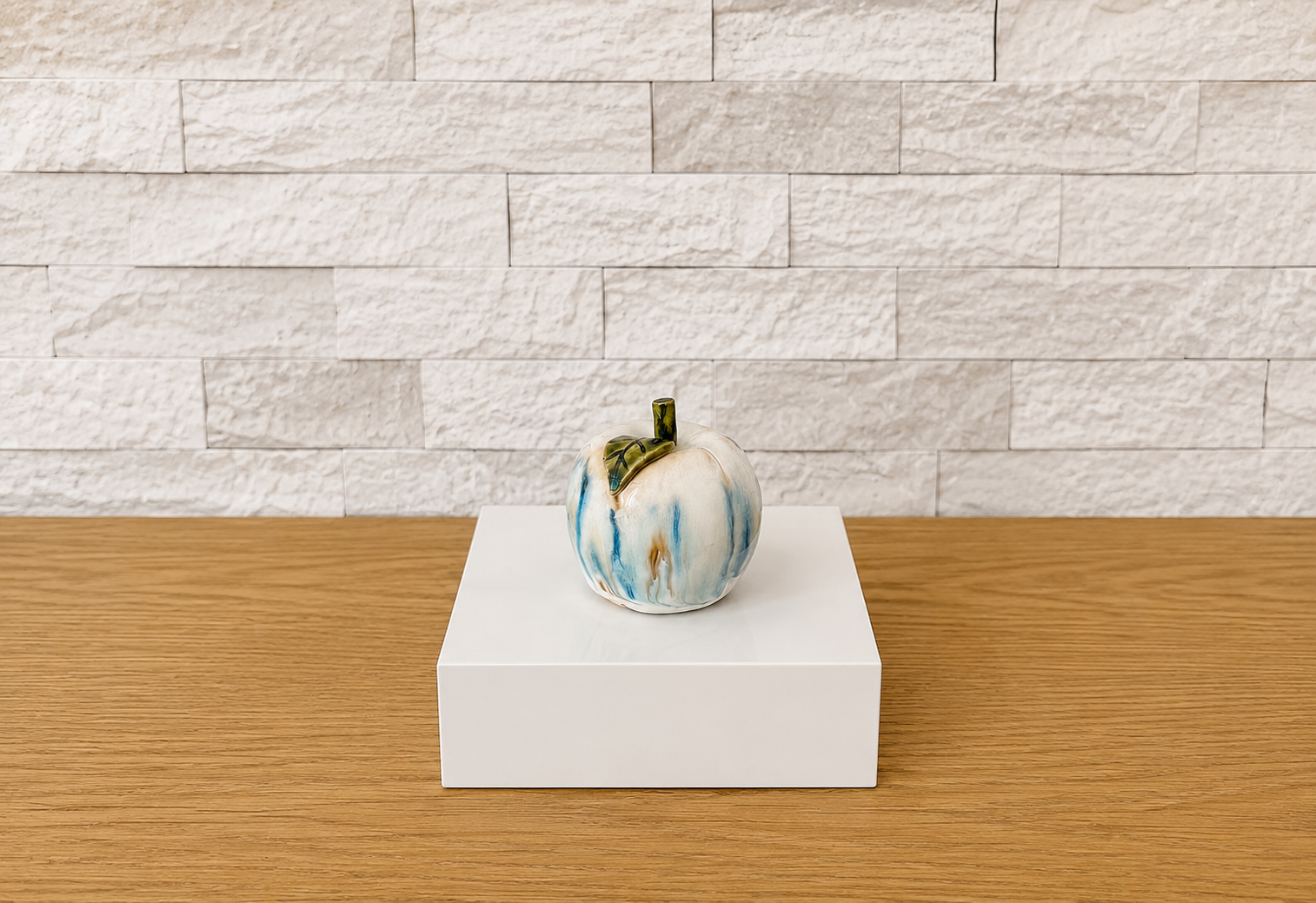 Meadow Blue Ceramic Apple