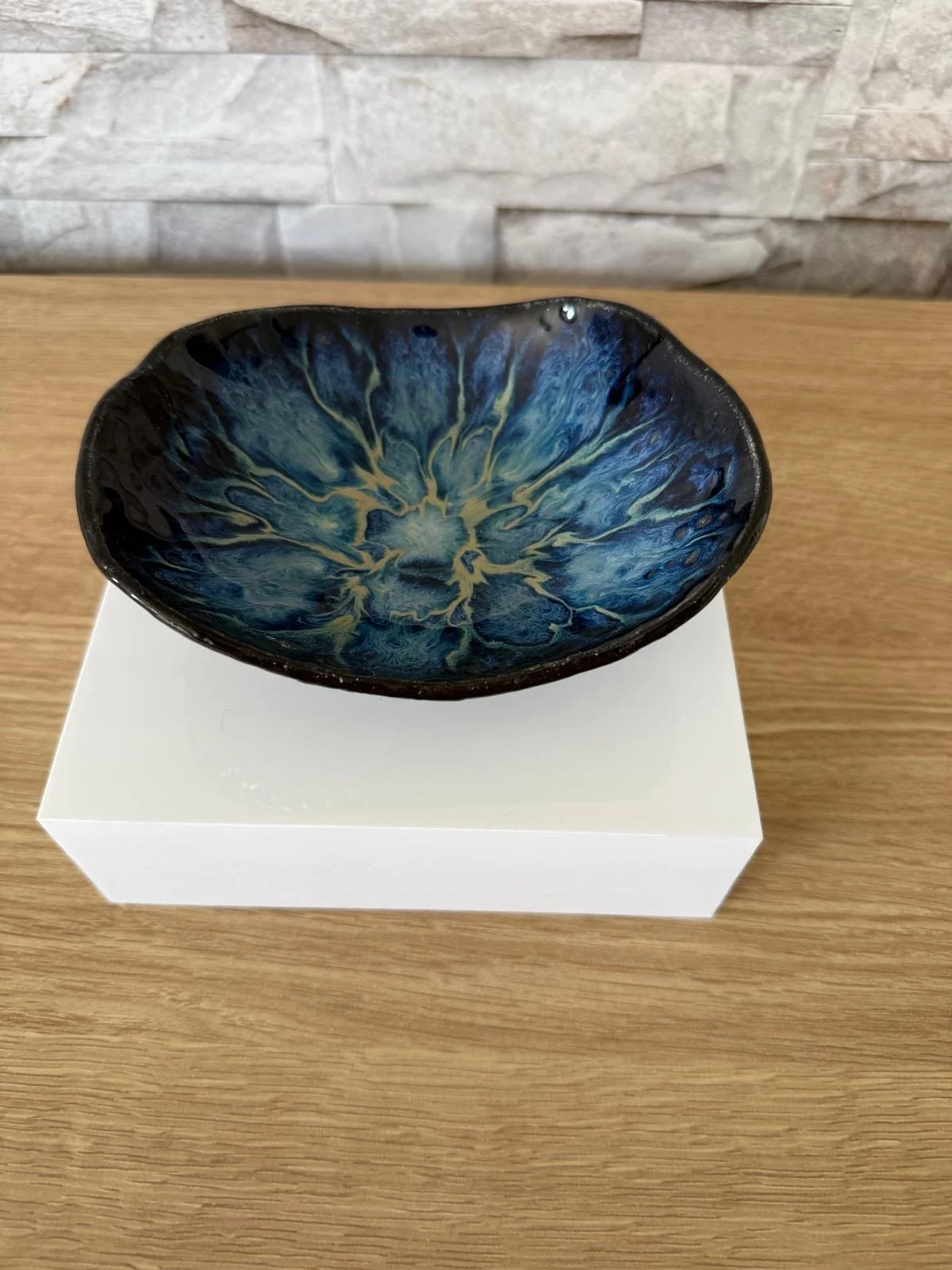Midnight Tide Sculptural Bowl