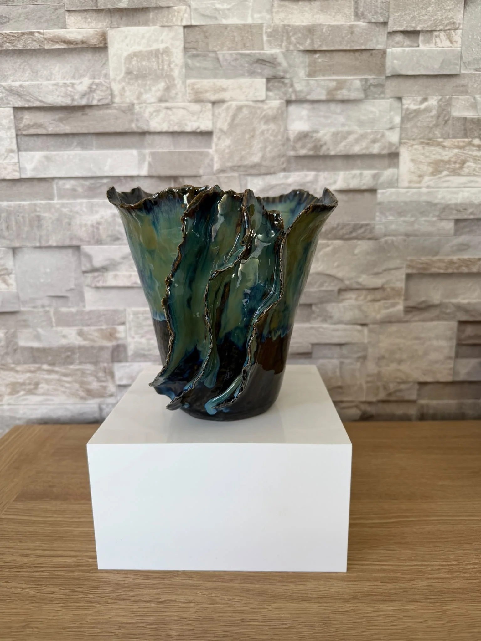 Ocean Ruffle Sculptural Vase