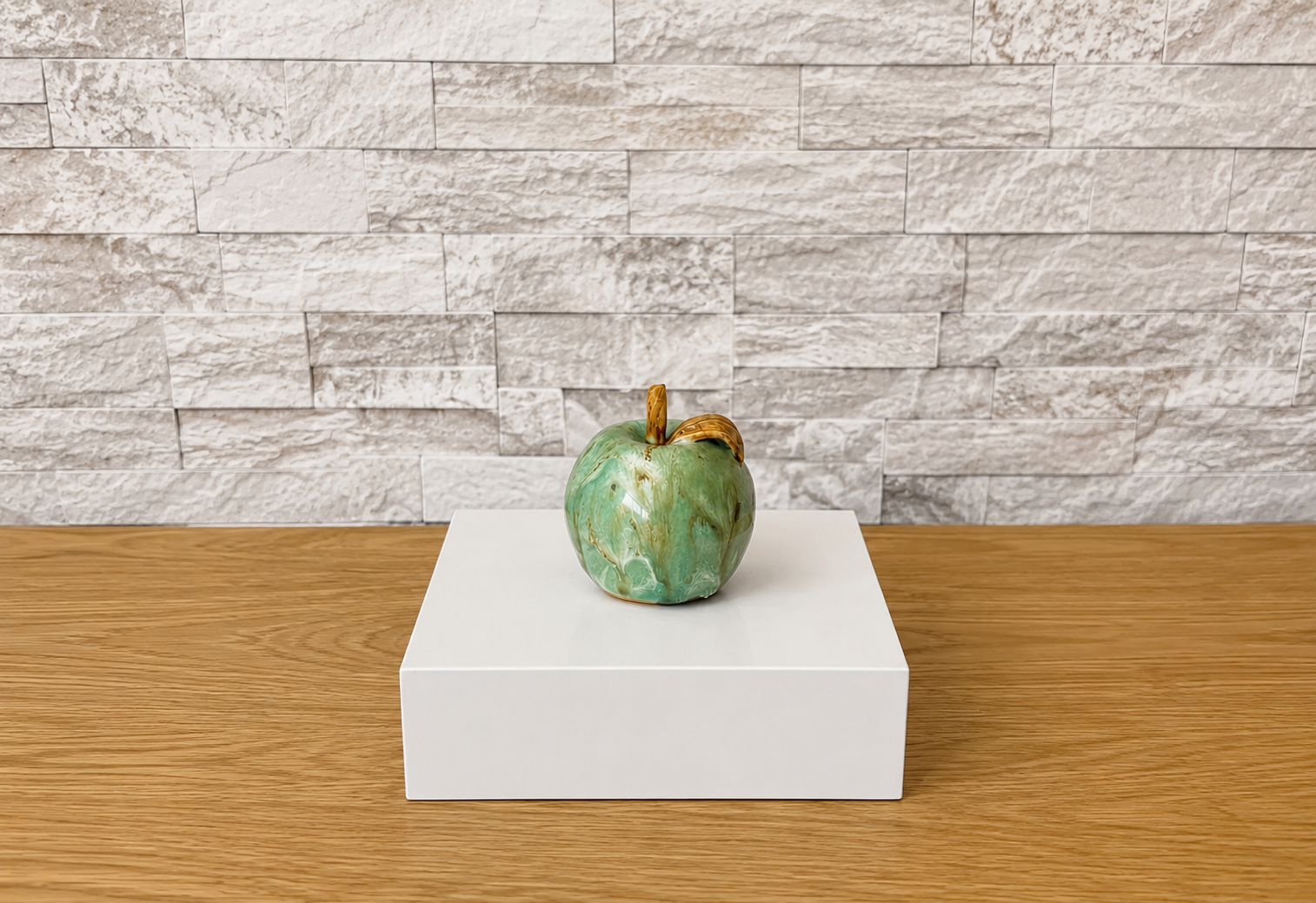 Soft Green Ceramic Apple