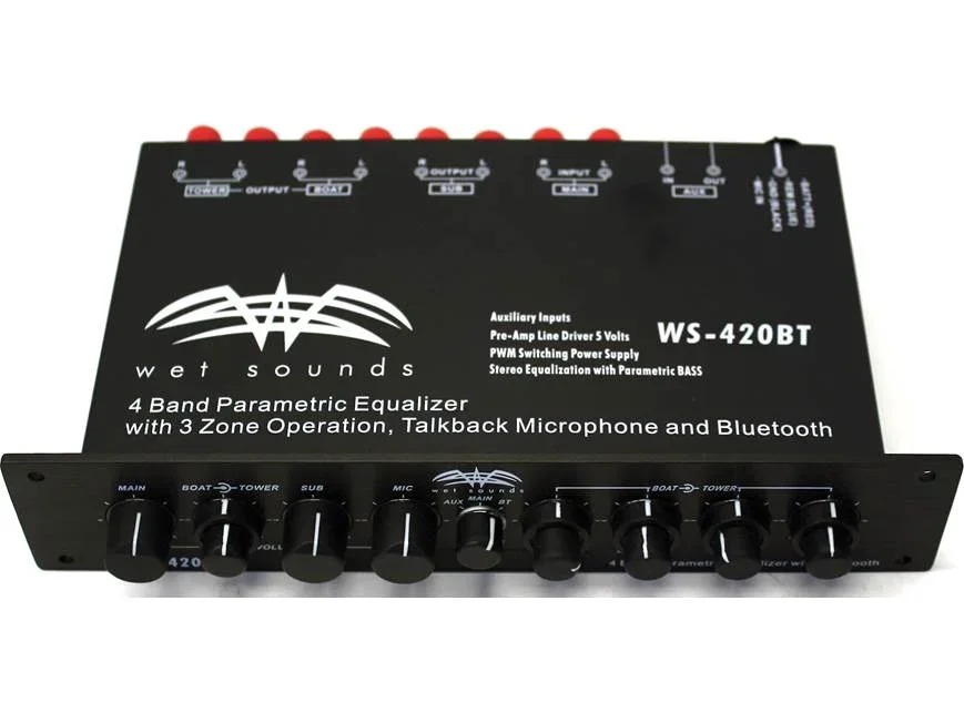 Wet Sounds WS-420 BT - Multi-Zone 4-Band Parametric Equalizer w/ Integrated Bluetooth