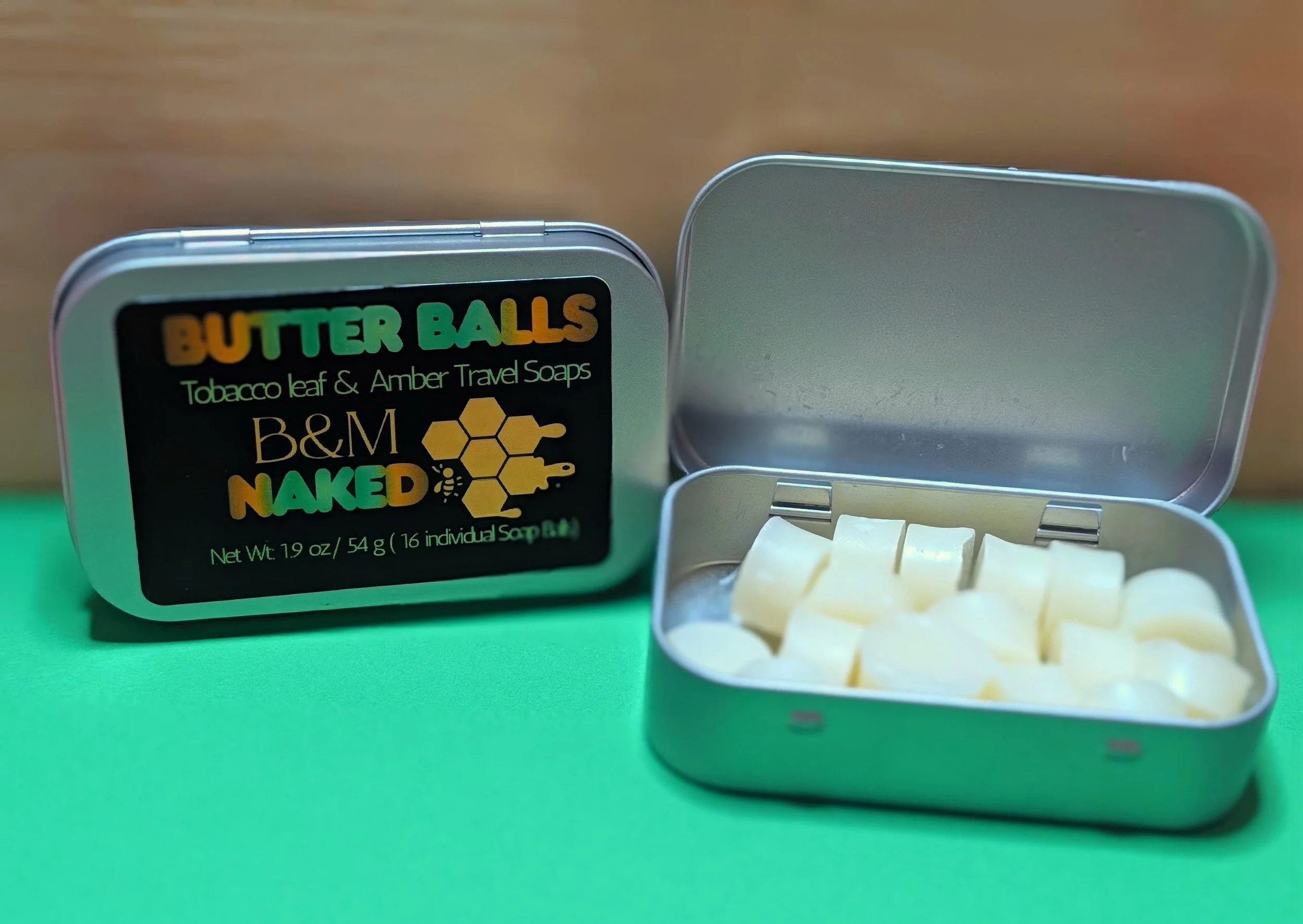 Butter Balls- Tobacco Leaf & Amber Travel Soaps