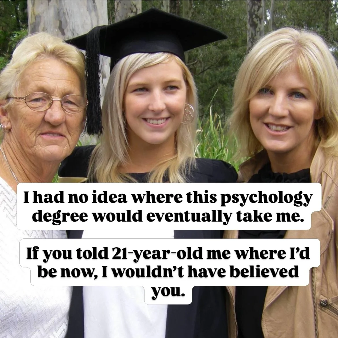 From fresh out of uni, to going back to study my Master of Public Health, to my first years as a PT and then 13+ years in the fitness industry.

Then further study in nutrition, and now, graduating as a Homeopath.

Looking back, it doesn&rsquo;t feel