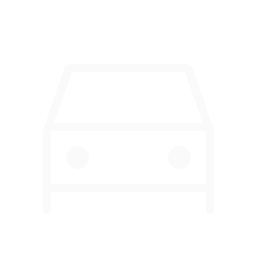 Icon of a car with a black background and white outline.