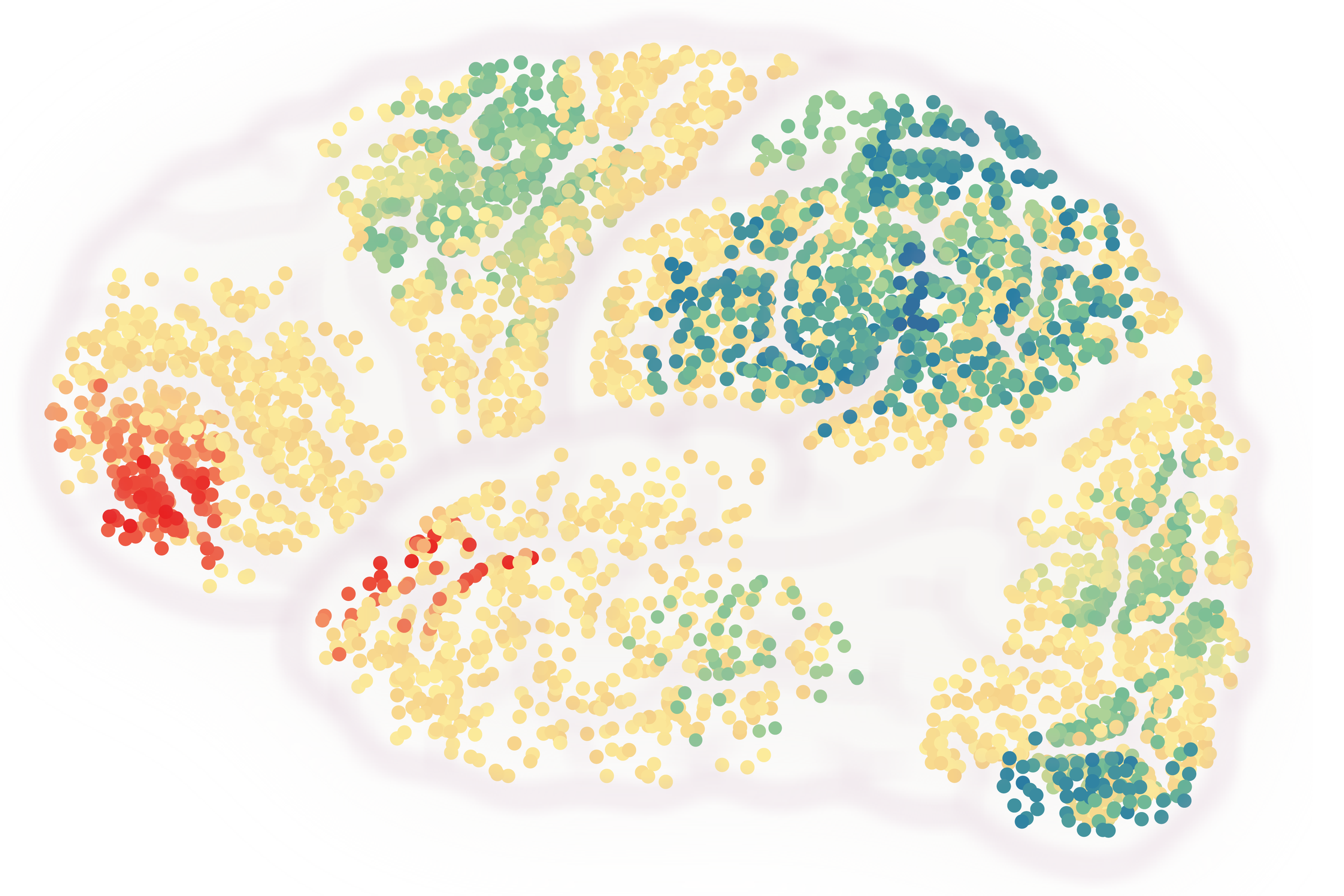 A stylized depiction of a reference landscape for pediatric brain tumor gene expression. Image created in Adobe Illustrator.