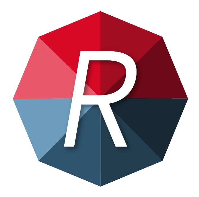 A multicolor octagonal logo with a large white letter "R" in the center.