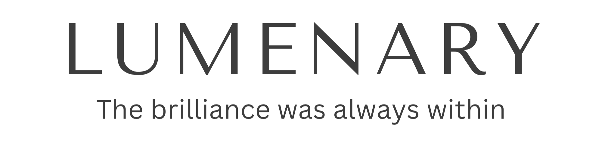 LUMENARY logo with the tagline "The brilliance was always within" displayed underneath.