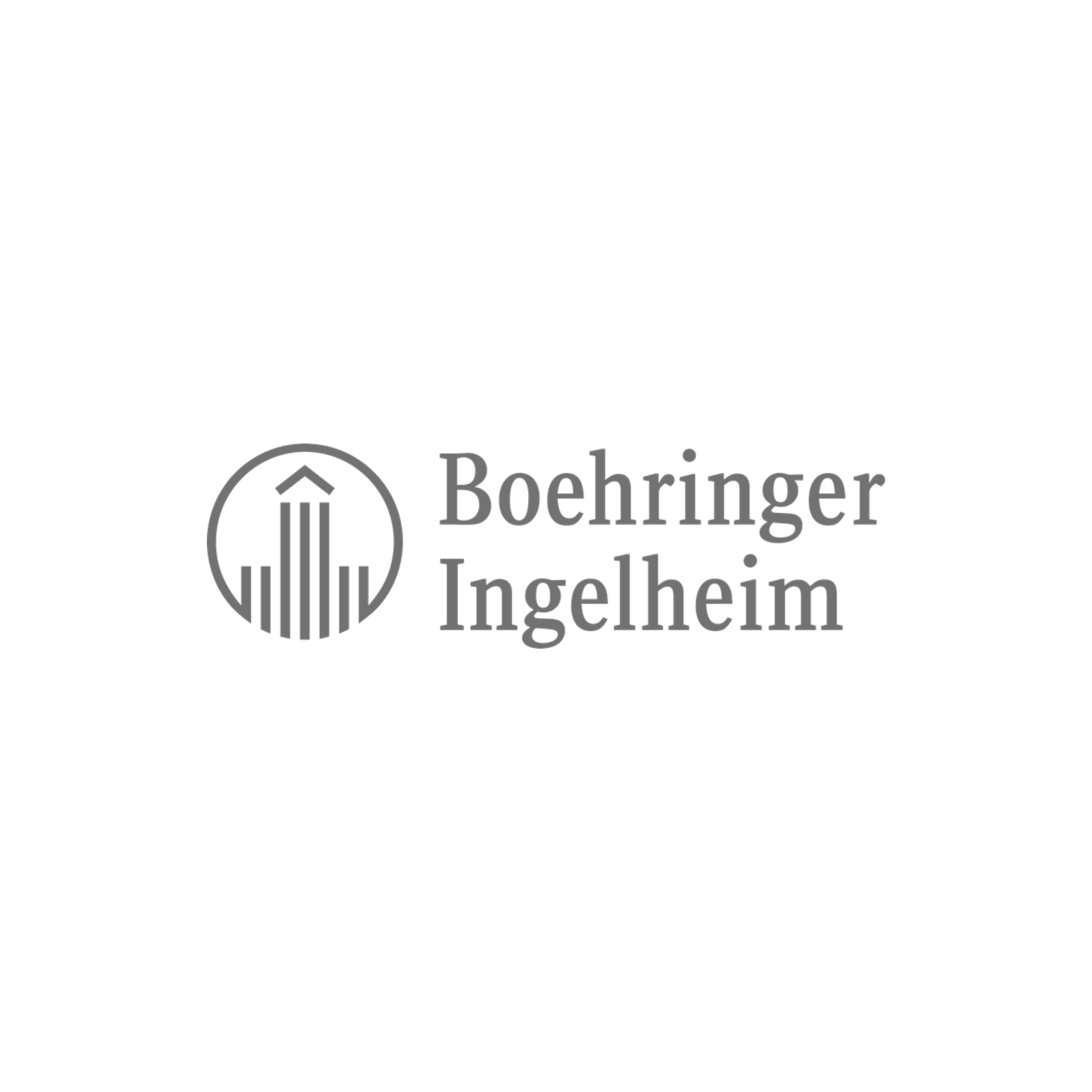 Black and white logo with a stylized clock and the text 'Bohringer Ingelheim' beneath it.
