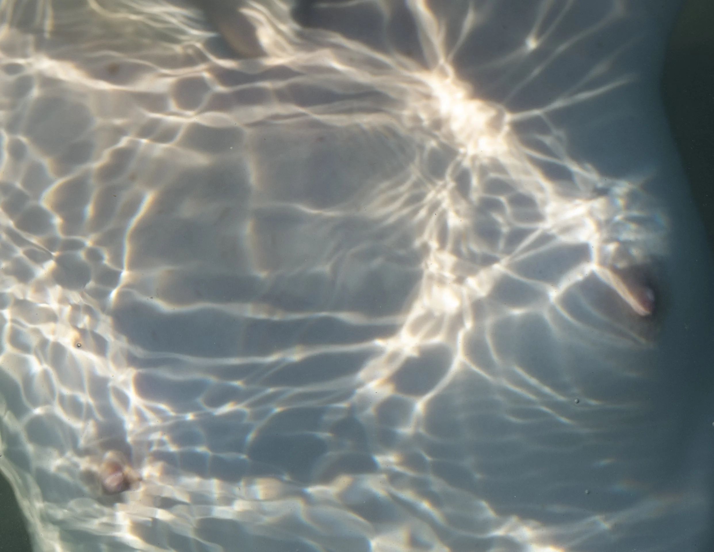 Effetti di luce sulla superficie dell'acqua con lampi di luce e riflessi.